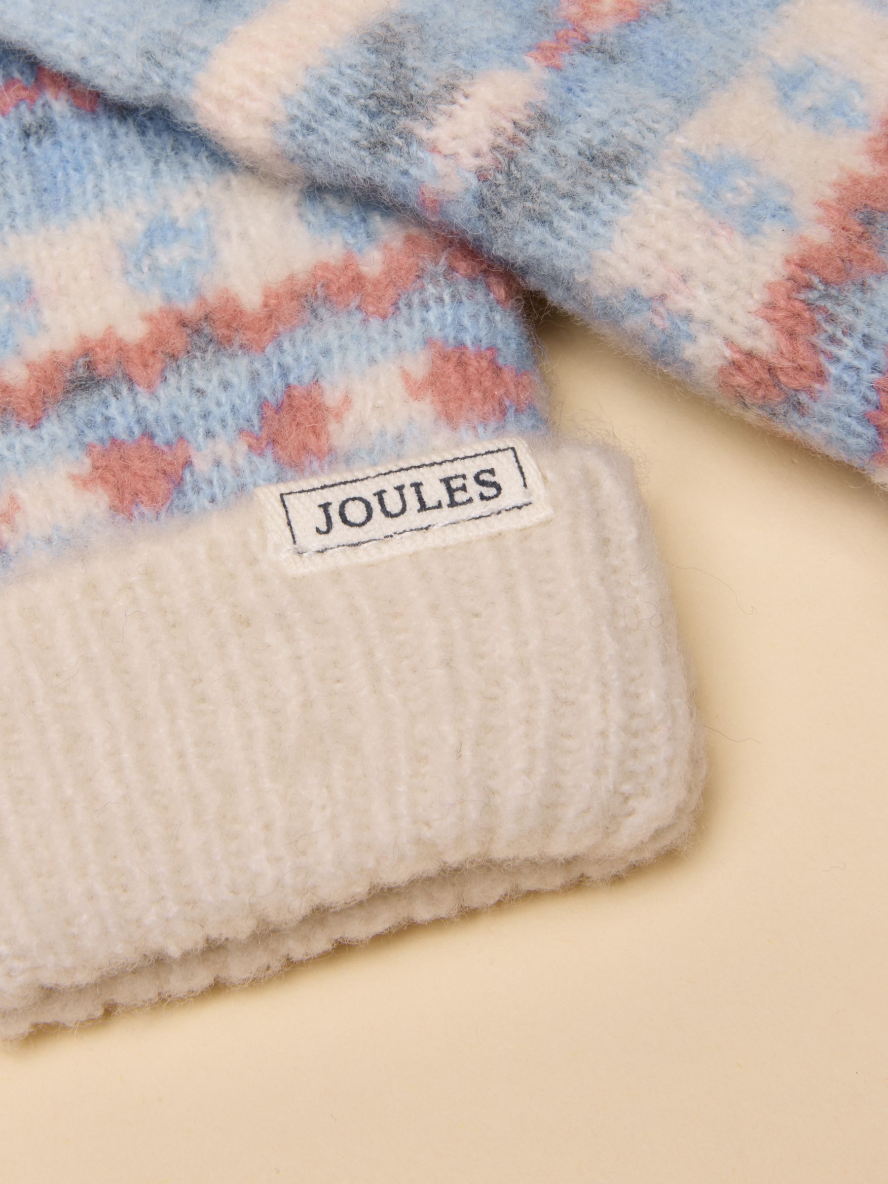 Kids' Riley Blue & Pink Fair Isle Gloves - Image 2 of 2 Kids' Riley Blue & Pink Fair Isle Gloves - Image 2 of 2