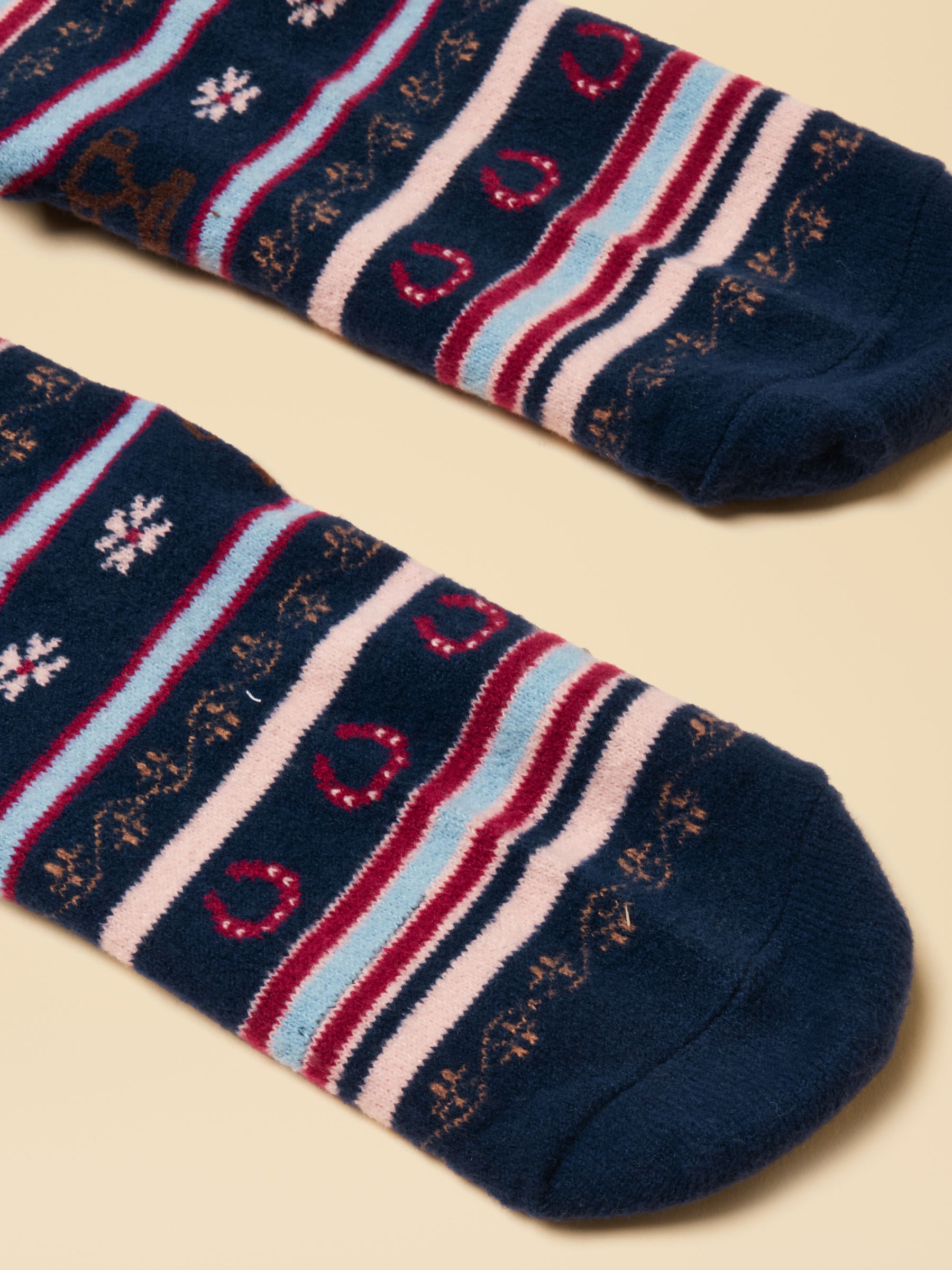 Women's Willow Cosy Navy Horse Fair Isle Socks (size 4-8) - Image 3 of 3