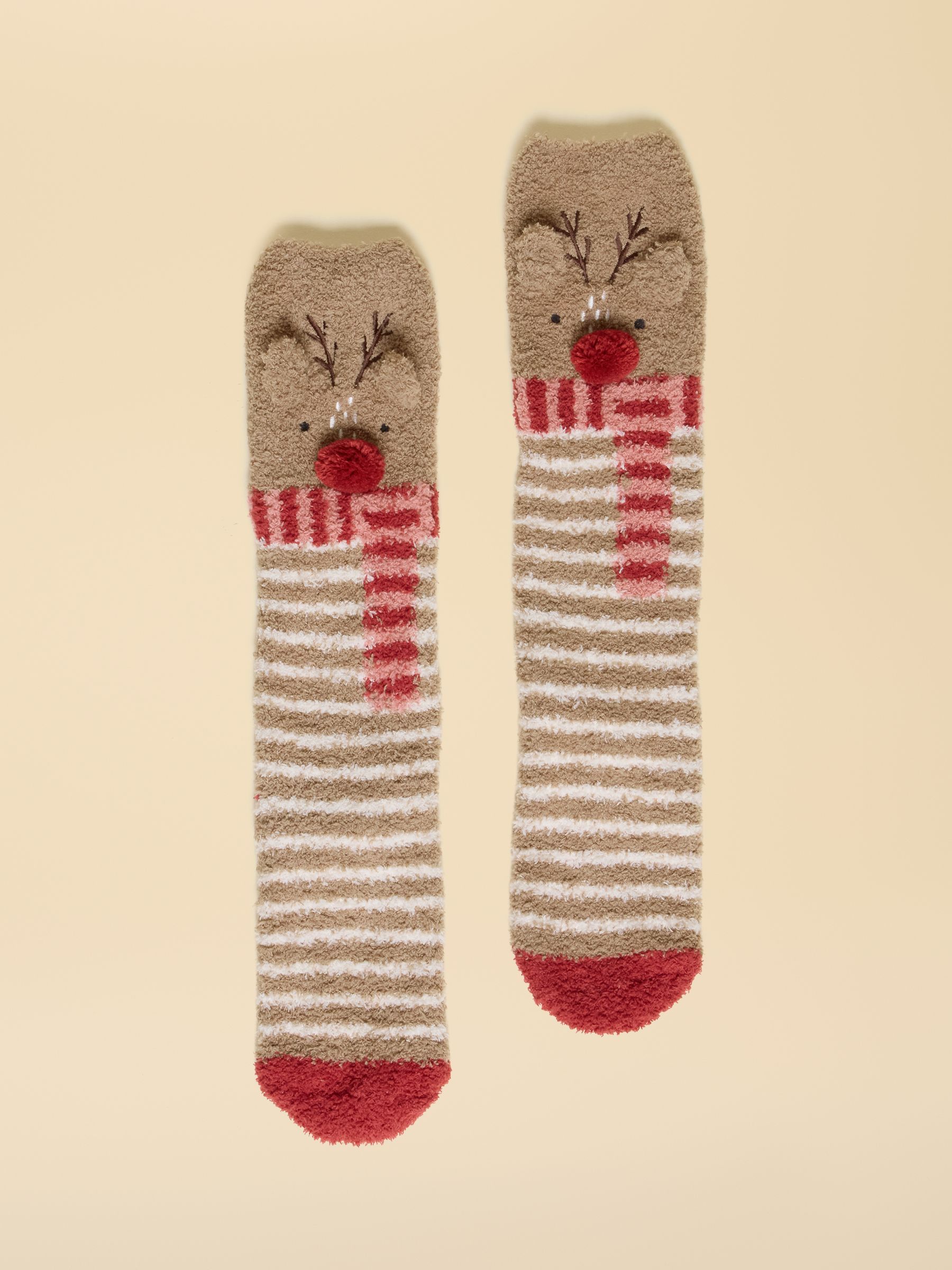 Women's Fluffy Brown Stripe Socks (size 4-8) - Image 1 of 3 Women's Fluffy Brown Stripe Socks (size 4-8) - Image 1 of 3