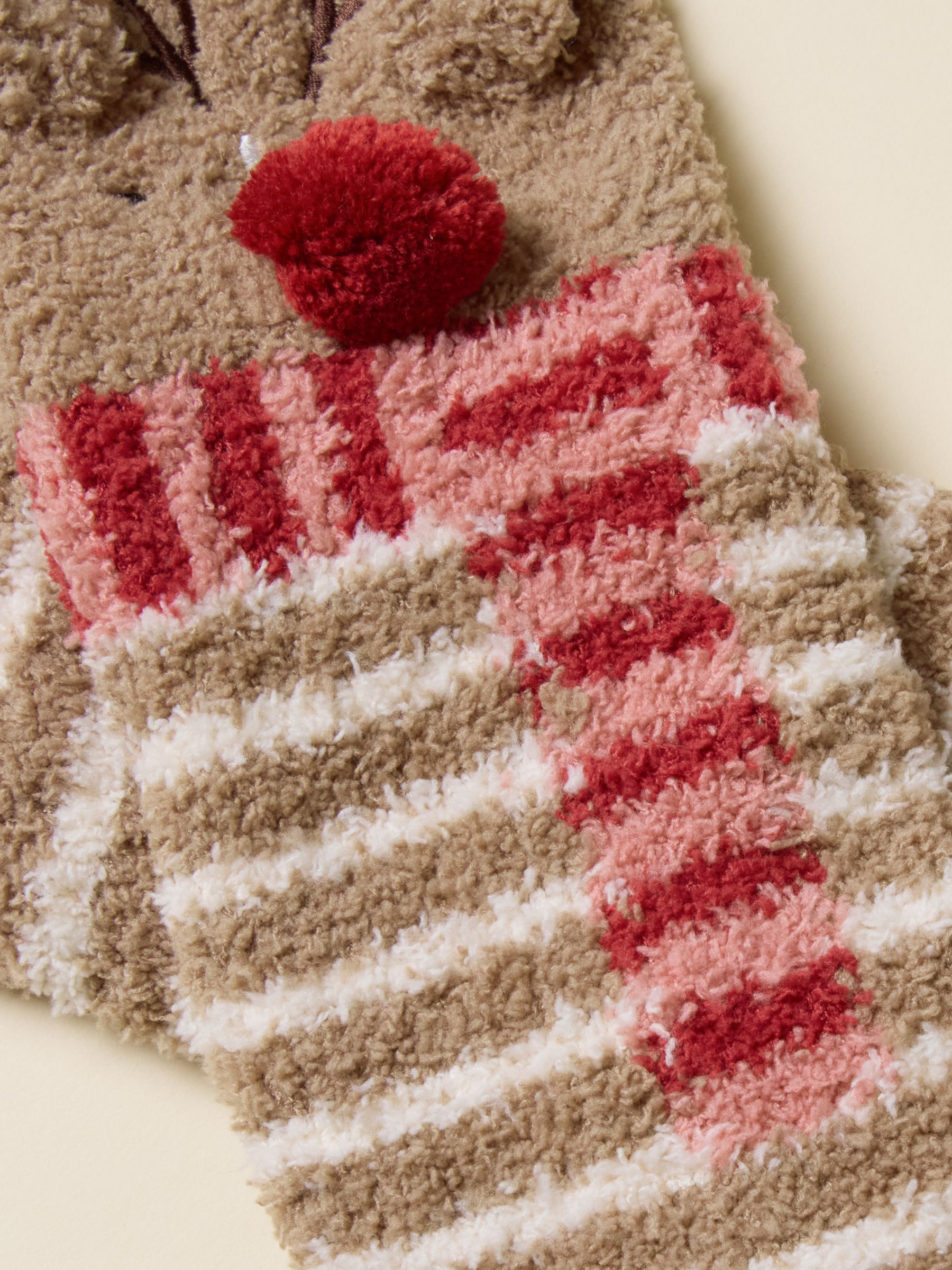 Women's Fluffy Brown Stripe Socks (size 4-8) - Image 3 of 3