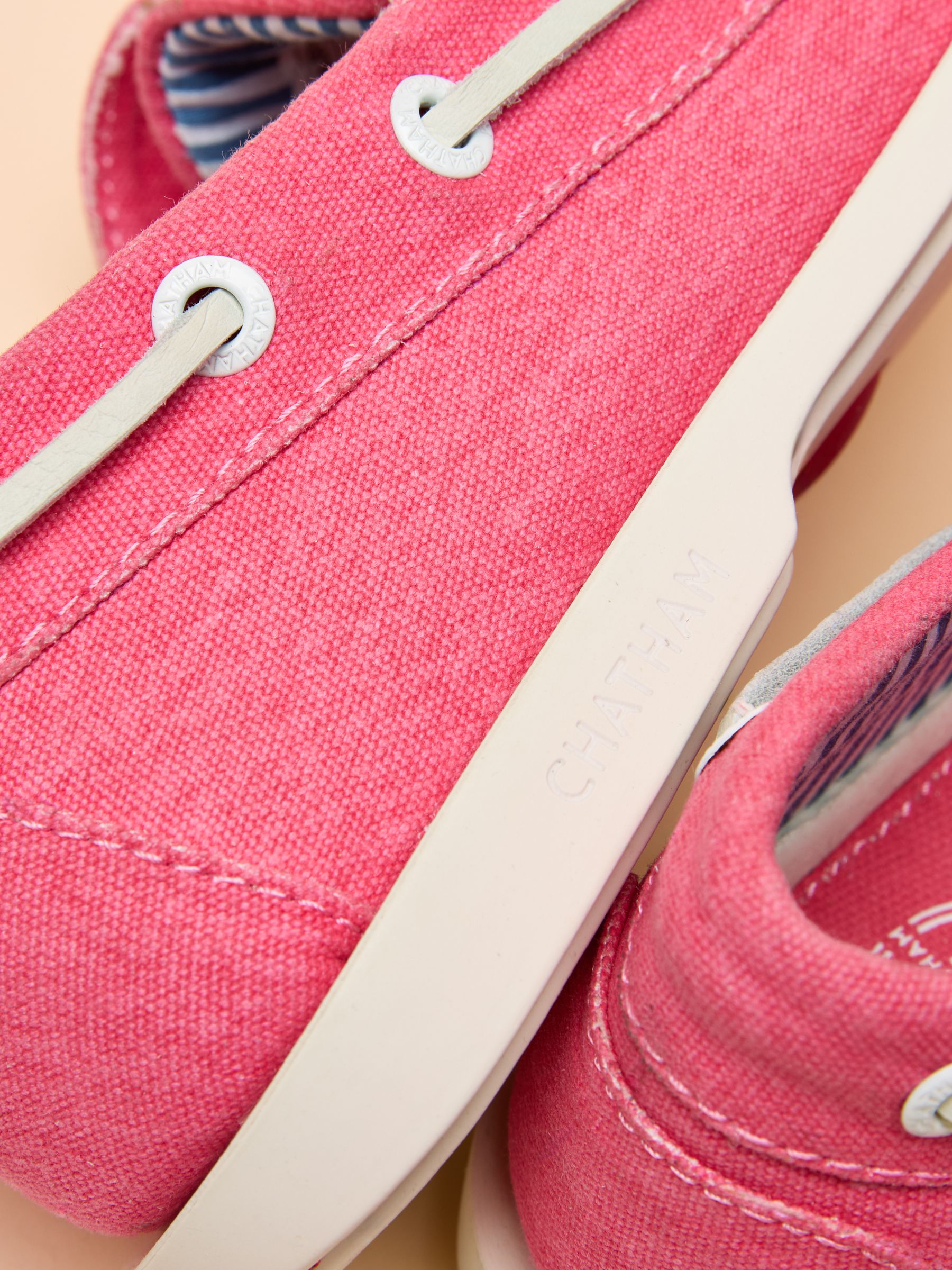 Joules X Chatham Bright Pink Jetty Deck Shoes - Image 7 of 7
