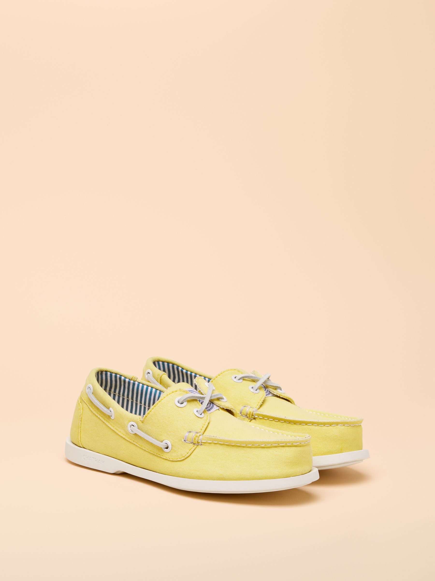 Joules X Chatham Yellow Jetty Deck Shoes - Image 2 of 7