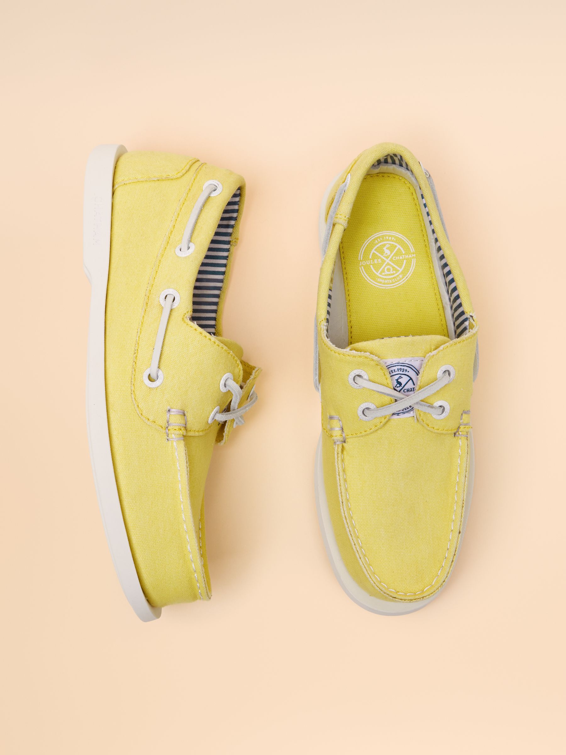 Joules X Chatham Yellow Jetty Deck Shoes - Image 5 of 7