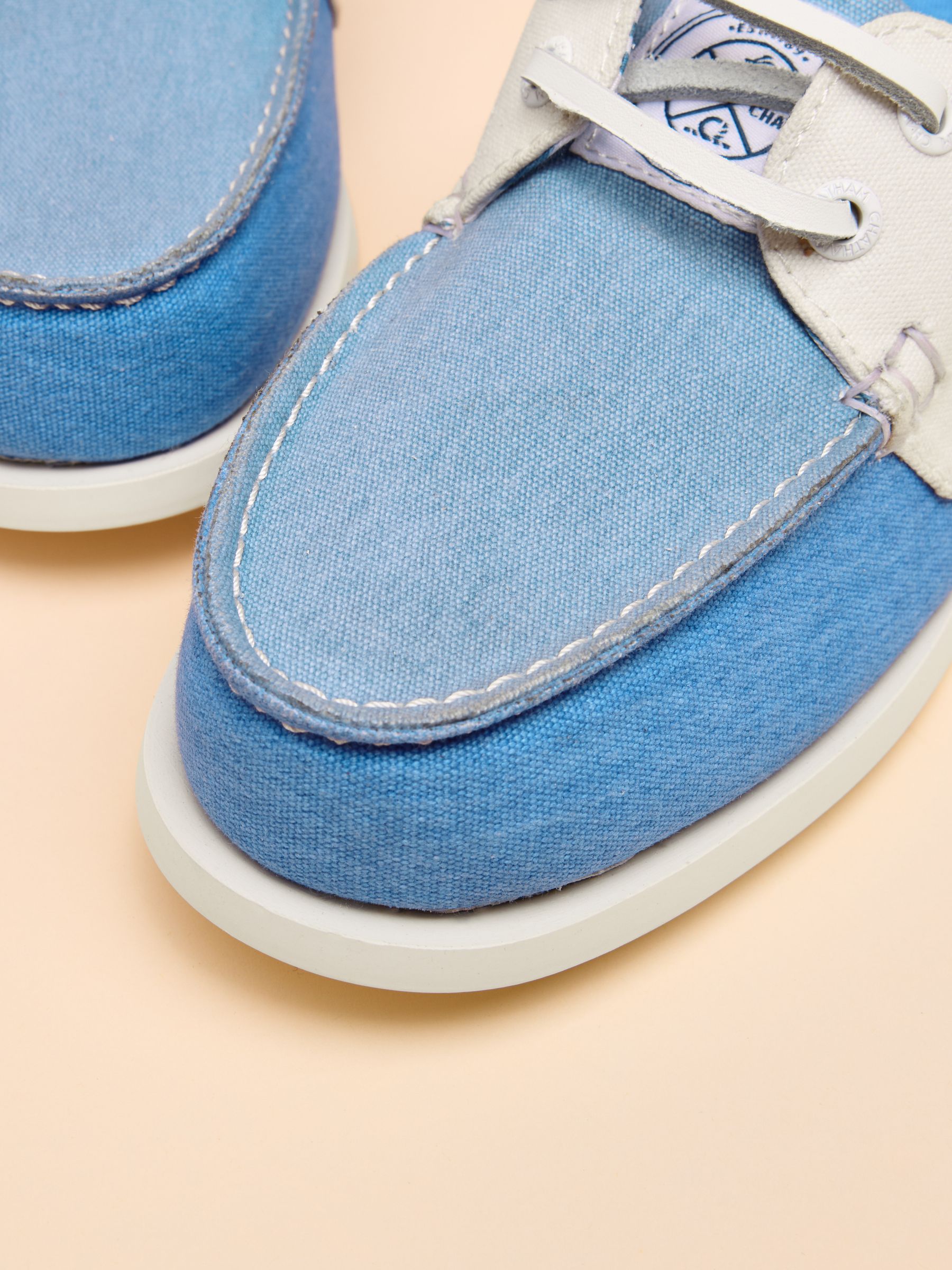 Joules X Chatham Blue Mariner Deck Shoes - Image 6 of 7