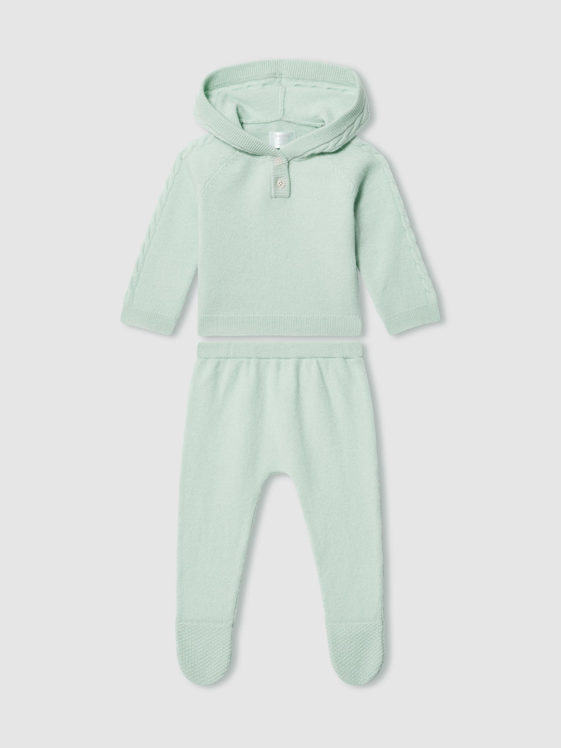 100% Cashmere Hoodie And Leggings Set in Mint - Image 3 of 4