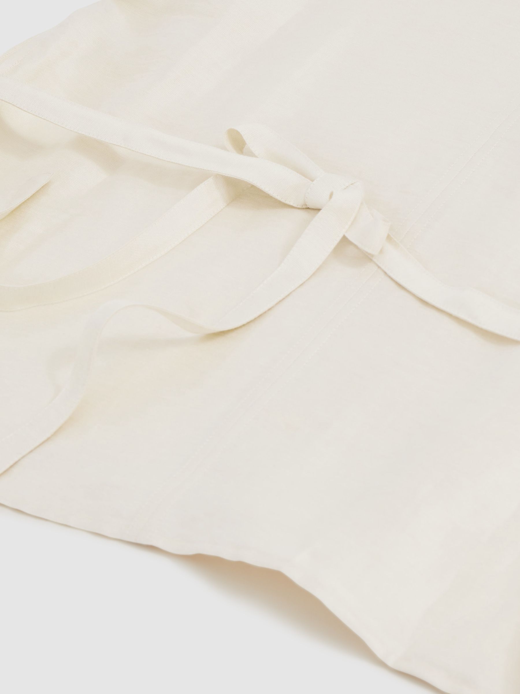 Linen-Blend Cap-Sleeve T-Shirt in Cream - image 5