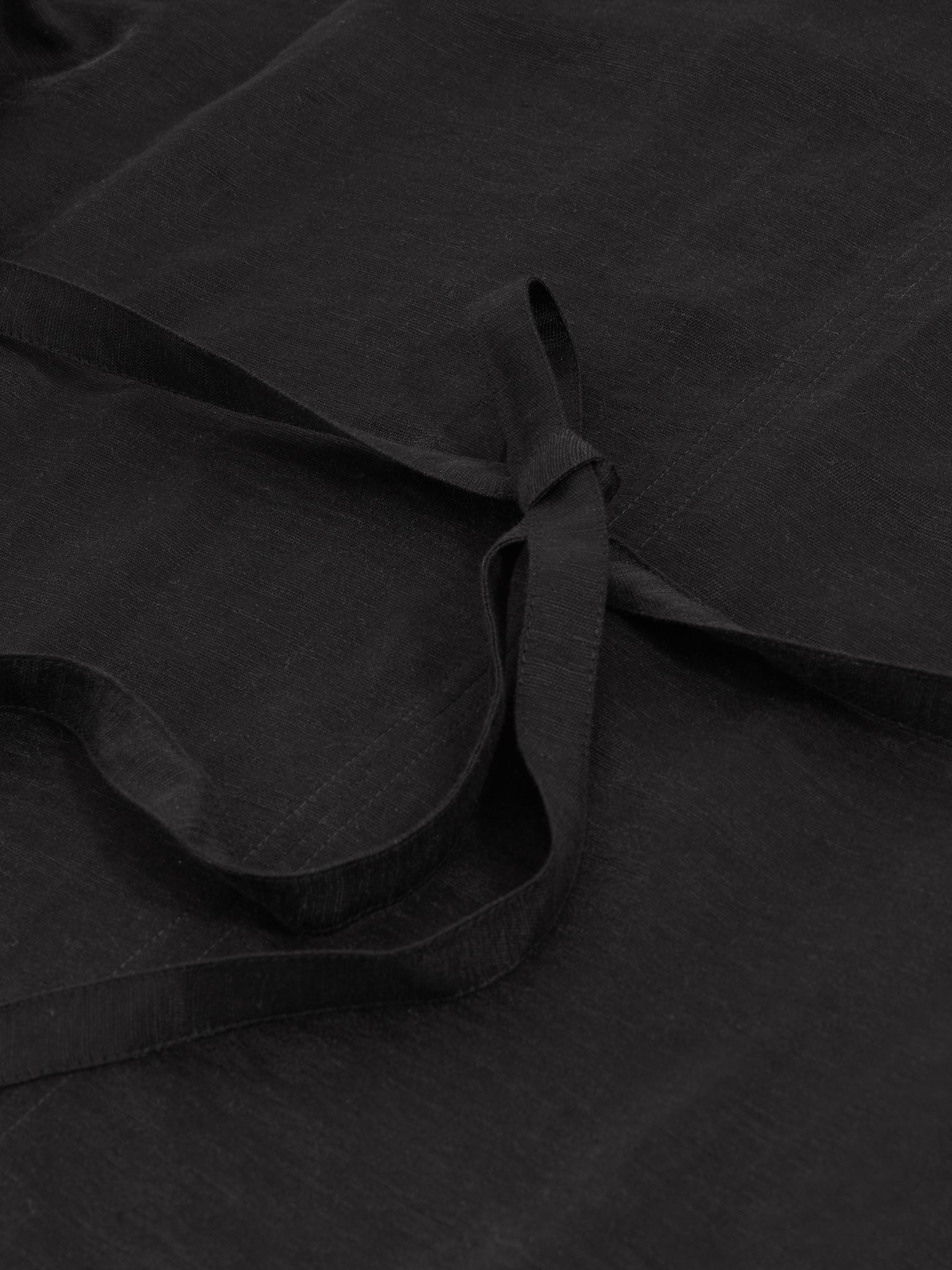 Linen-Blend Cap-Sleeve T-Shirt in Black - Image 6 of 6