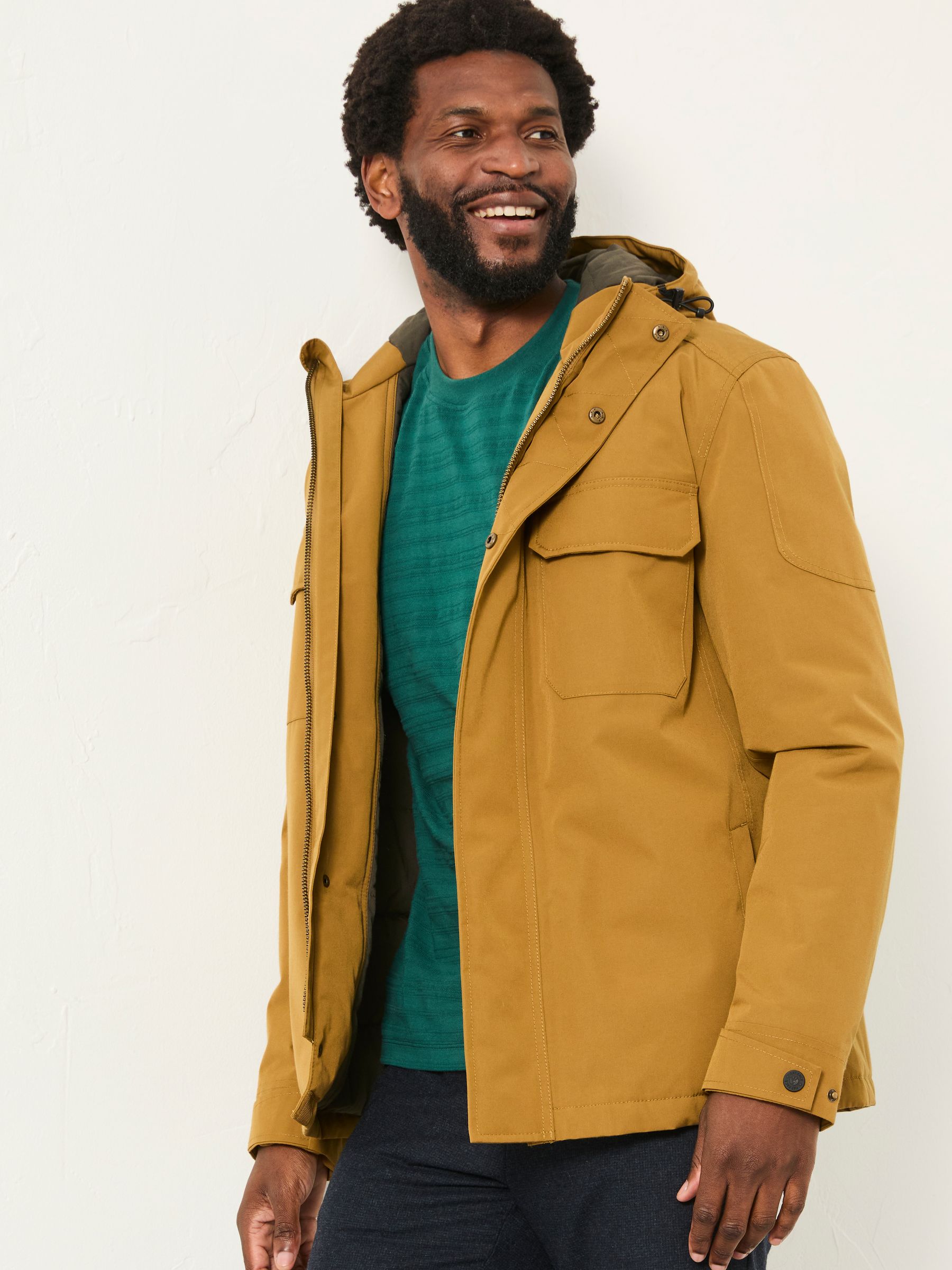 Truro Dark Yellow Hooded Waterproof Jacket - Image 2 of 6