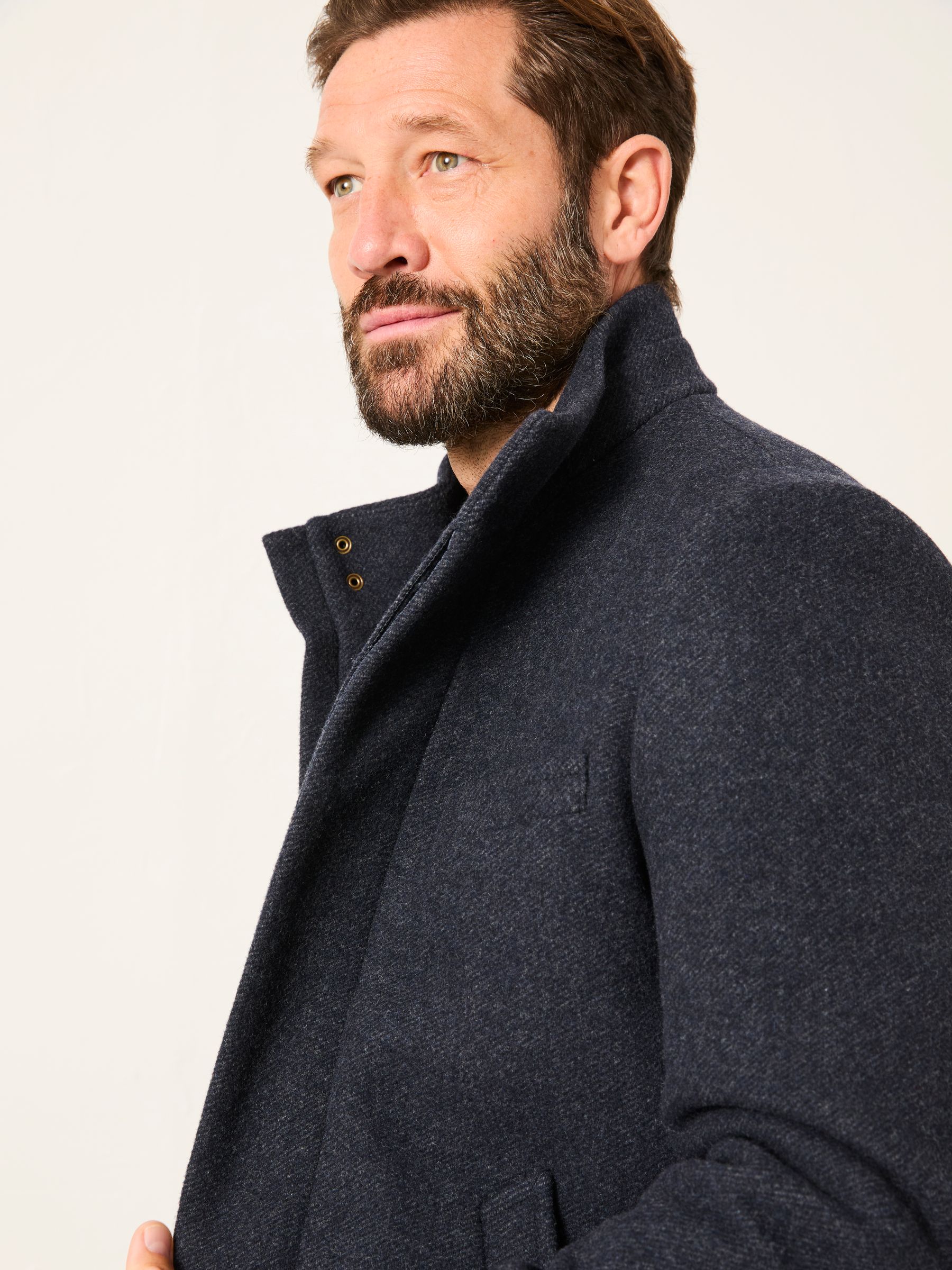 Pendeen Navy Wool Mix Overcoat - Image 6 of 7