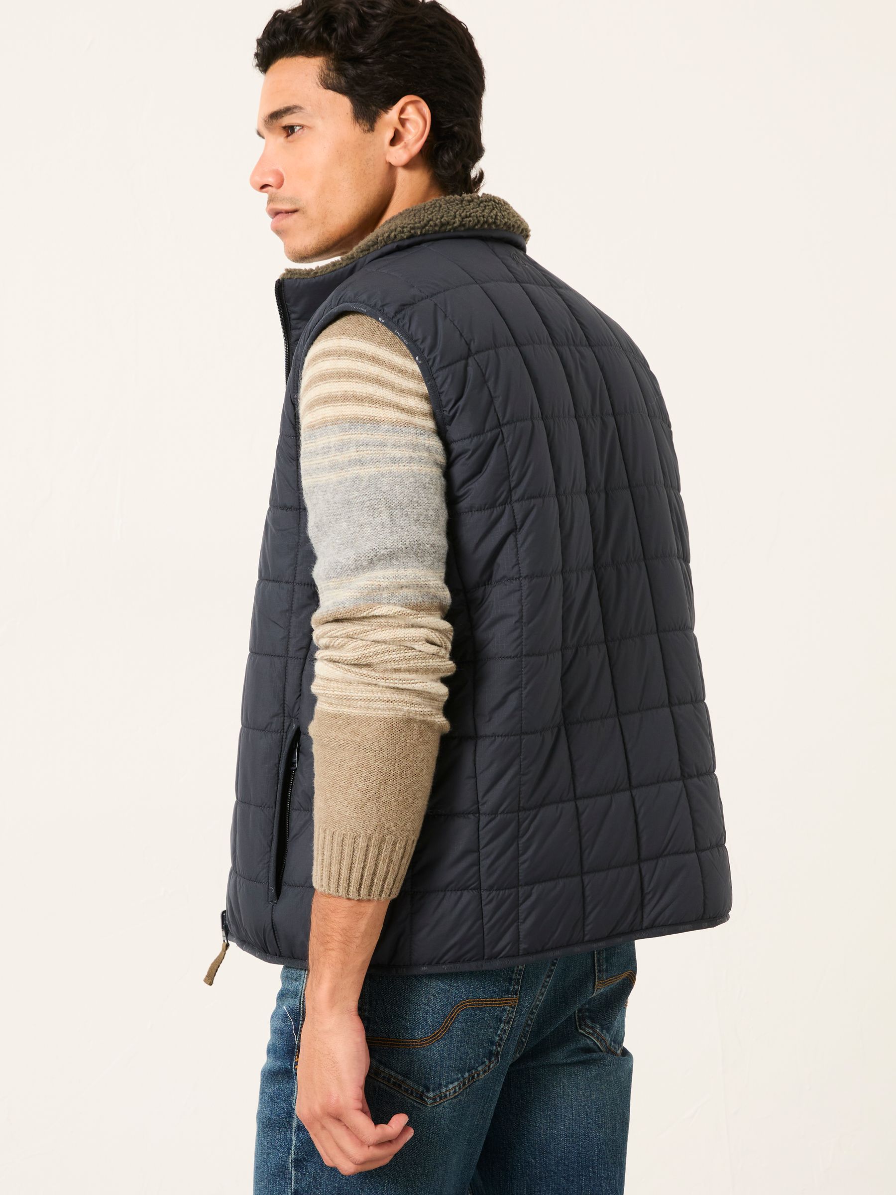 Tromso Navy 2 in 1 Reversible Gilet - Image 3 of 8