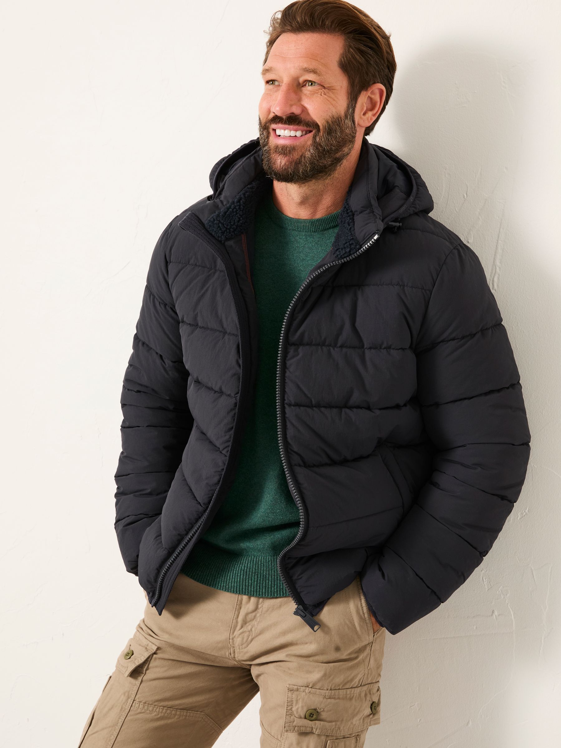 Winkworth Navy Hooded Puffer Jacket - Image 1 of 1
