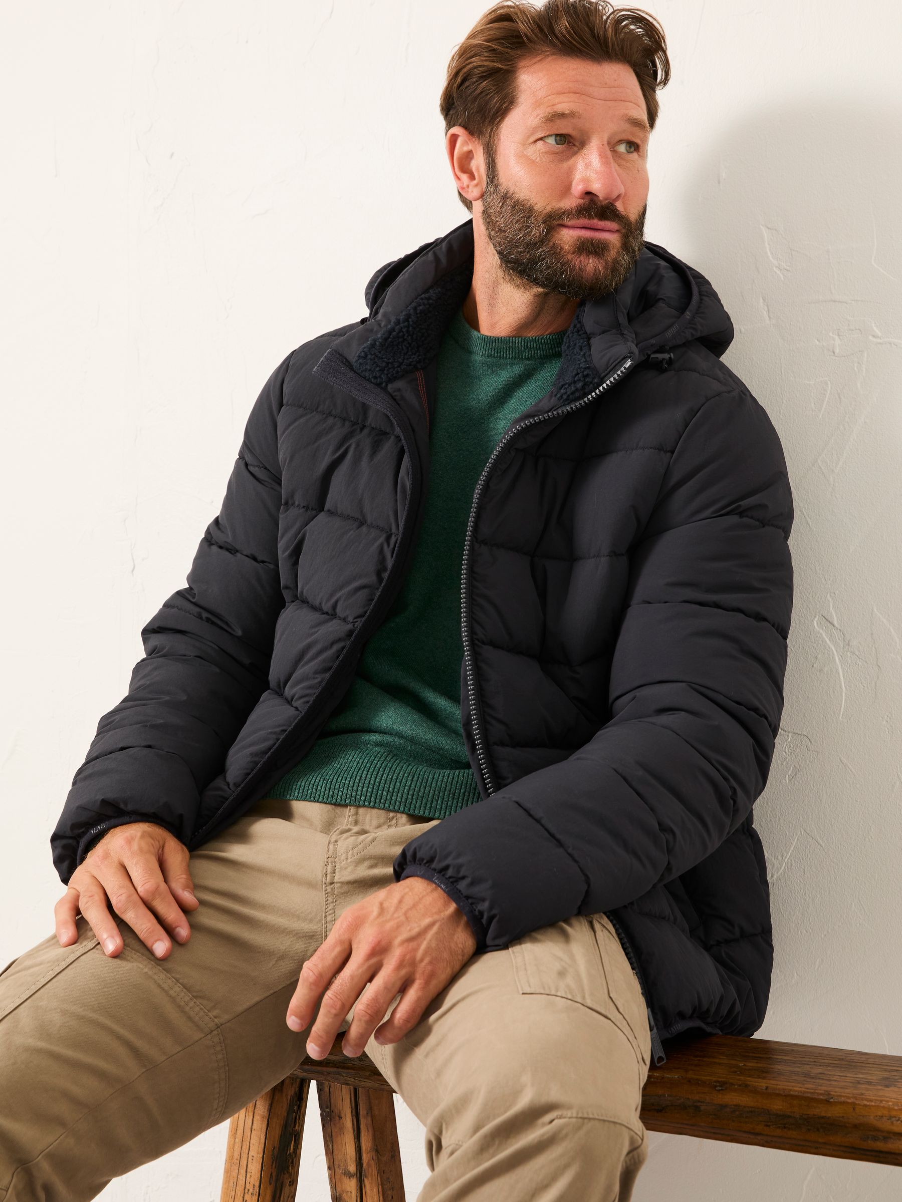 Winkworth Navy Hooded Puffer Jacket - Image 4 of 6
