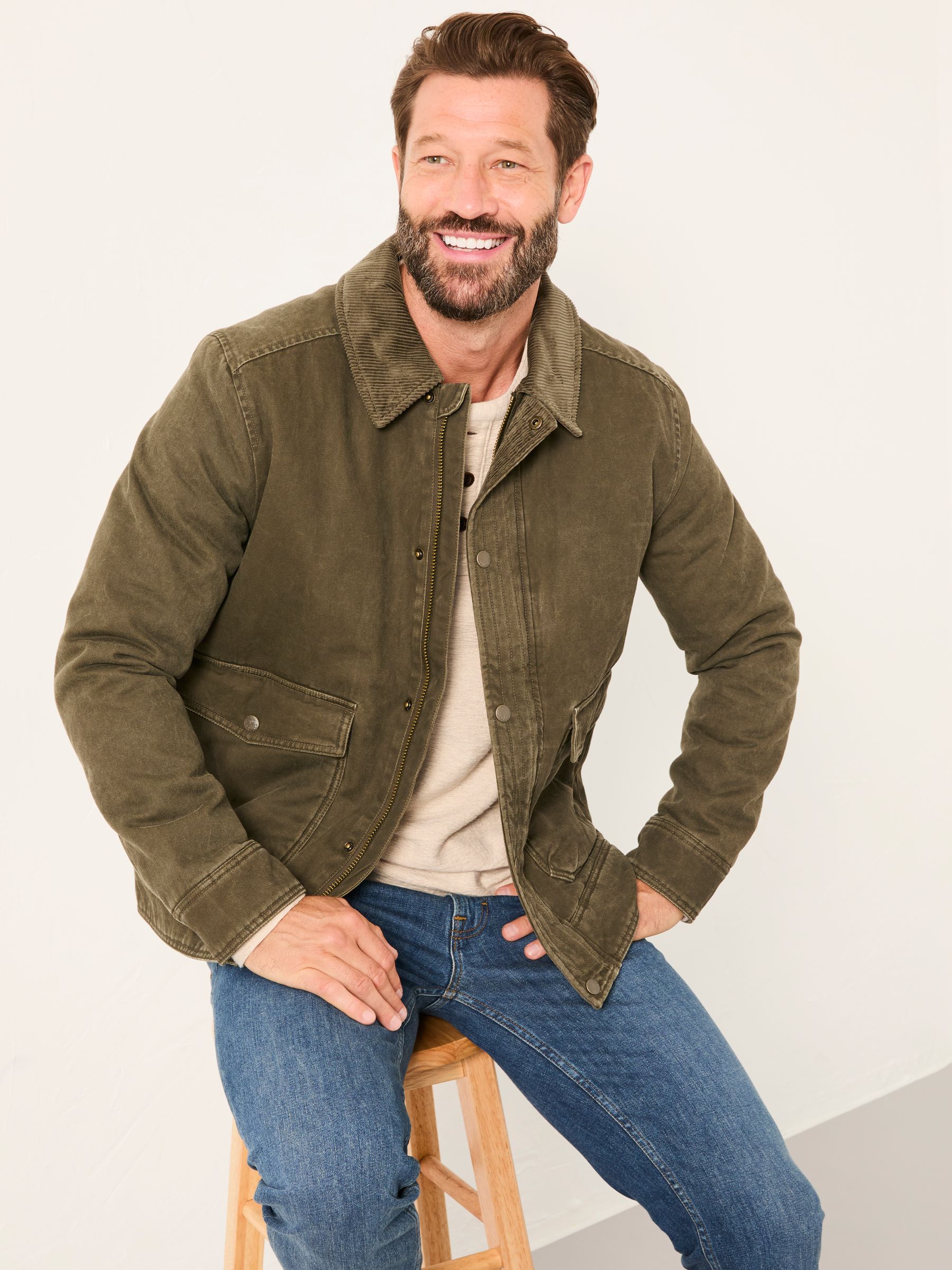 Warton Khaki Green Two Pocket Jacket - Image 1 of 1
