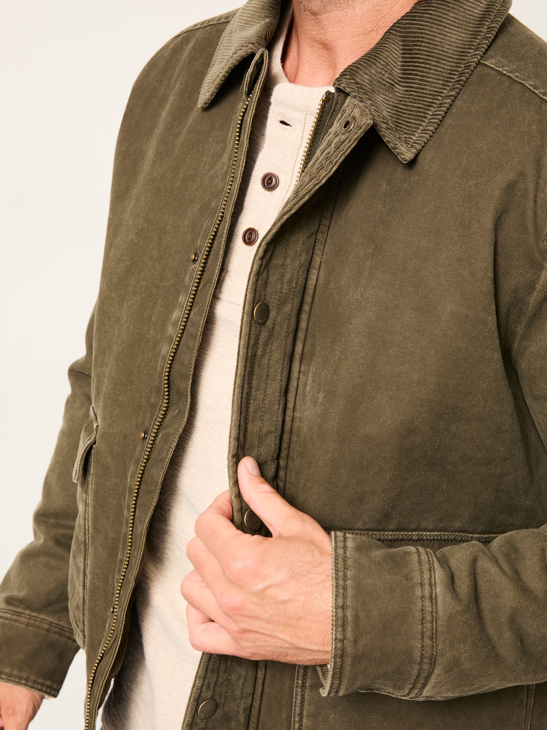 Warton Khaki Green Two Pocket Jacket | FatFace USA
