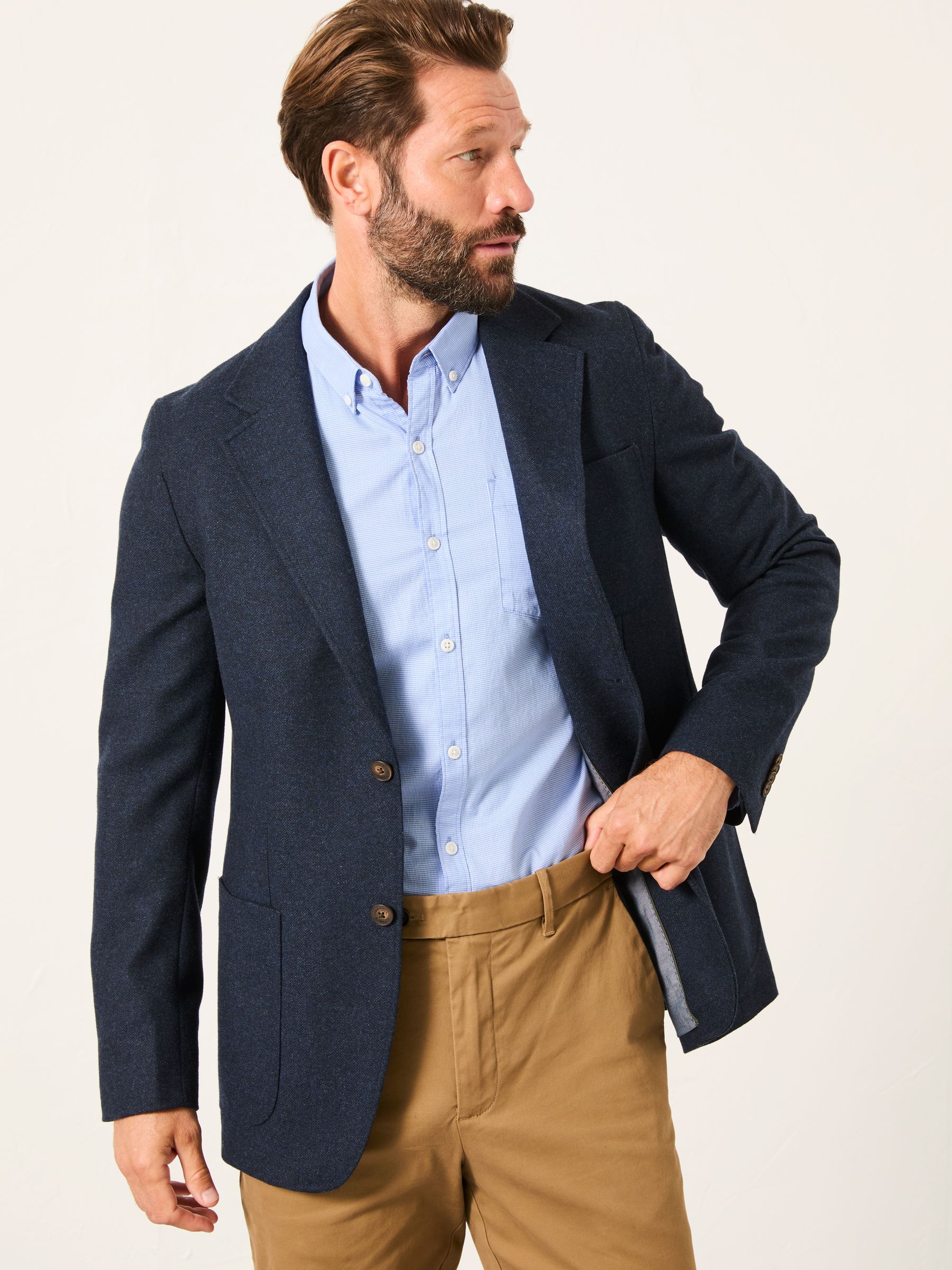 Witley Navy Wool Mix Herringbone Blazer - Image 2 of 7