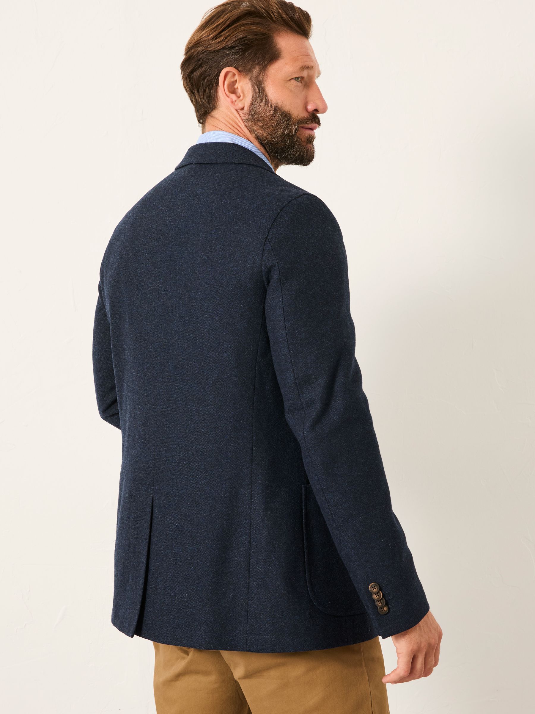 Witley Navy Wool Mix Herringbone Blazer - Image 3 of 7