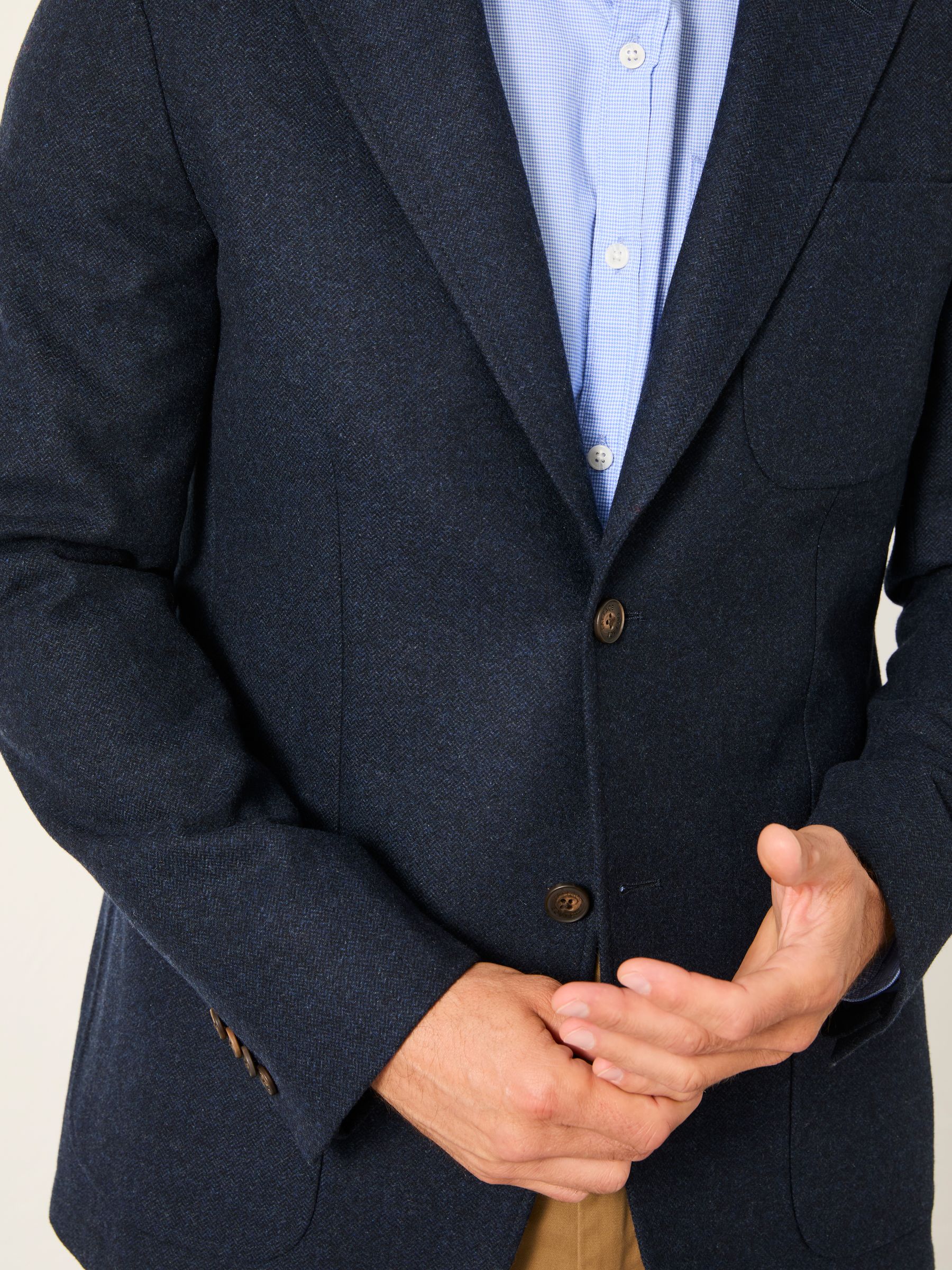 Witley Navy Wool Mix Herringbone Blazer - Image 4 of 7