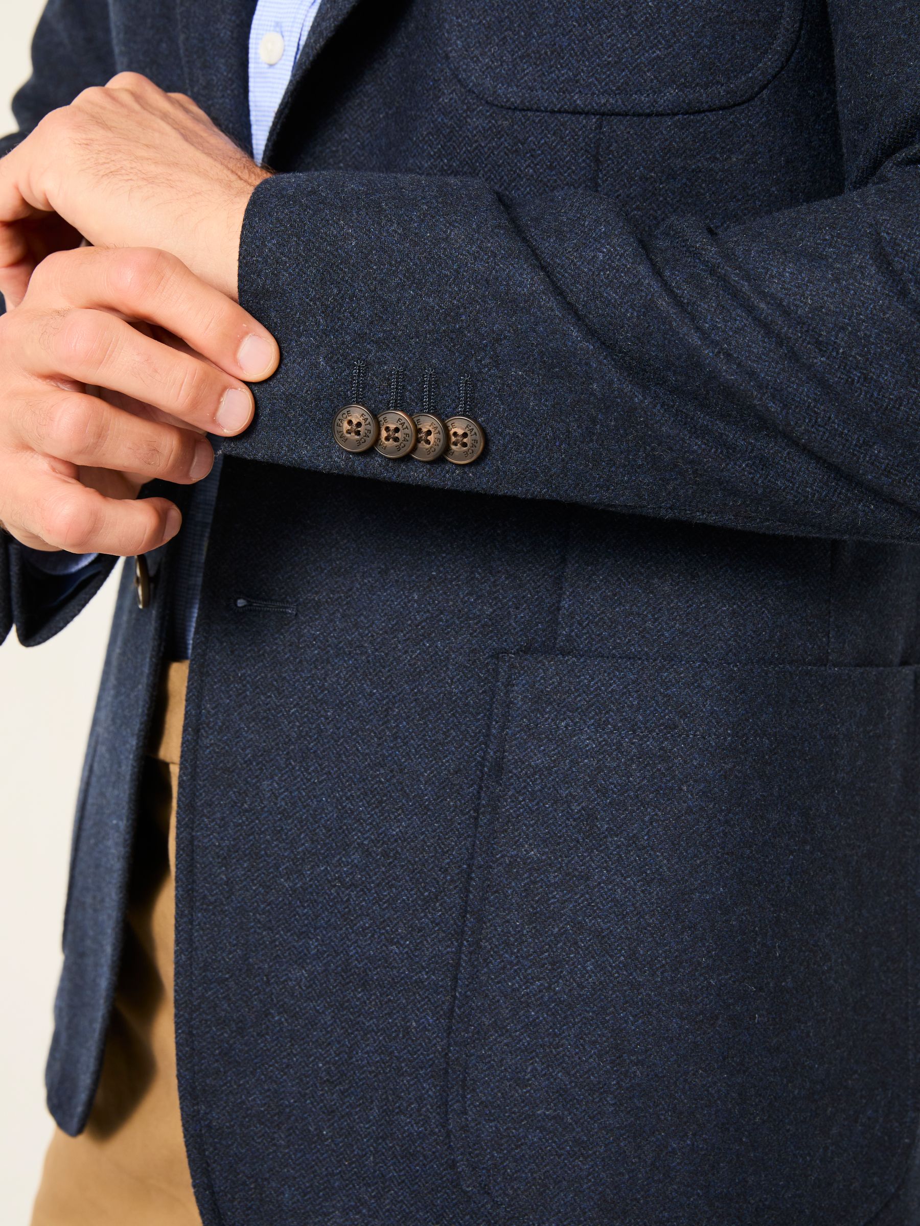 Witley Navy Wool Mix Herringbone Blazer - Image 5 of 7