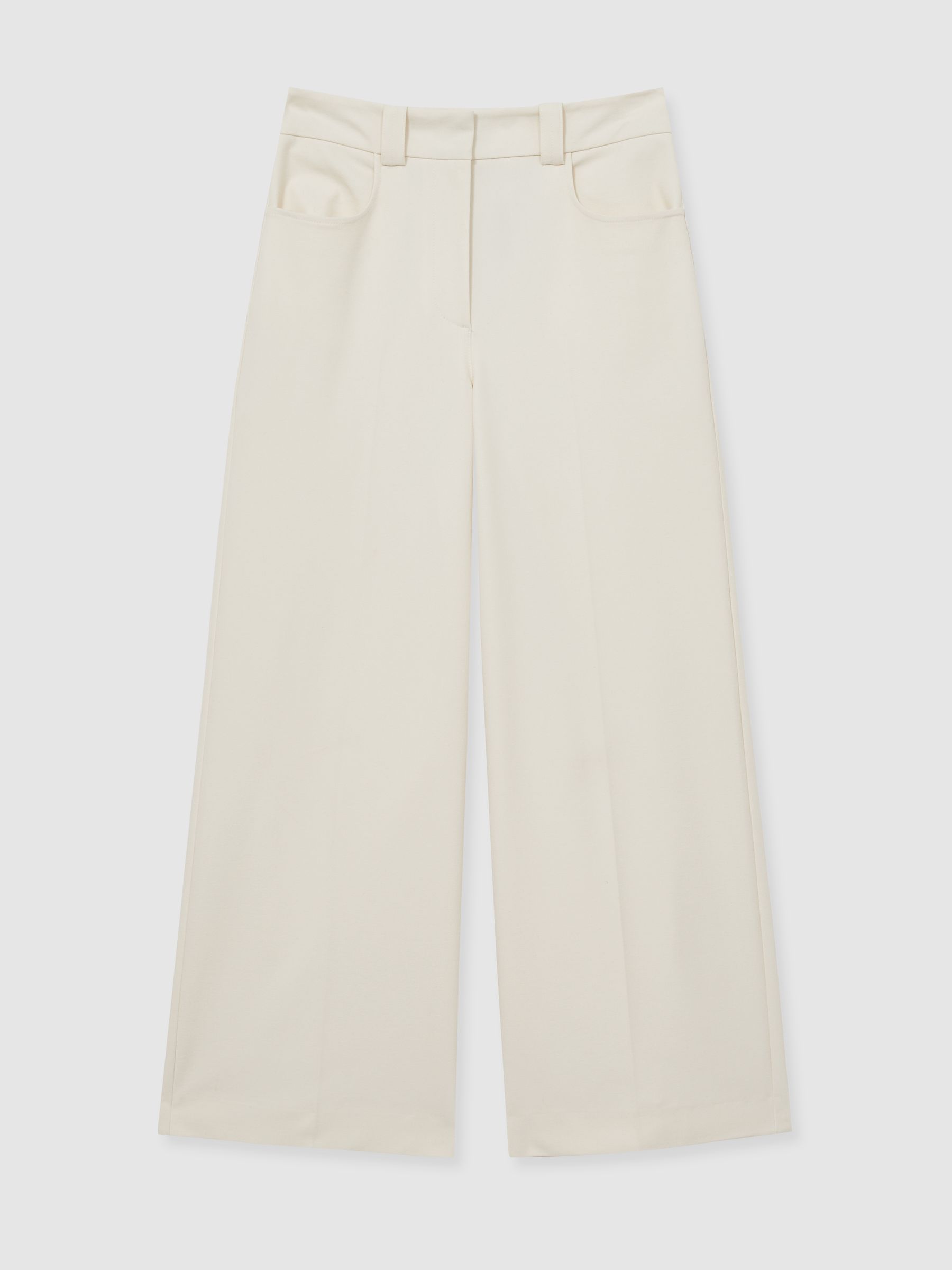 Twill Culotte Trousers in Cream - Image 2 of 6