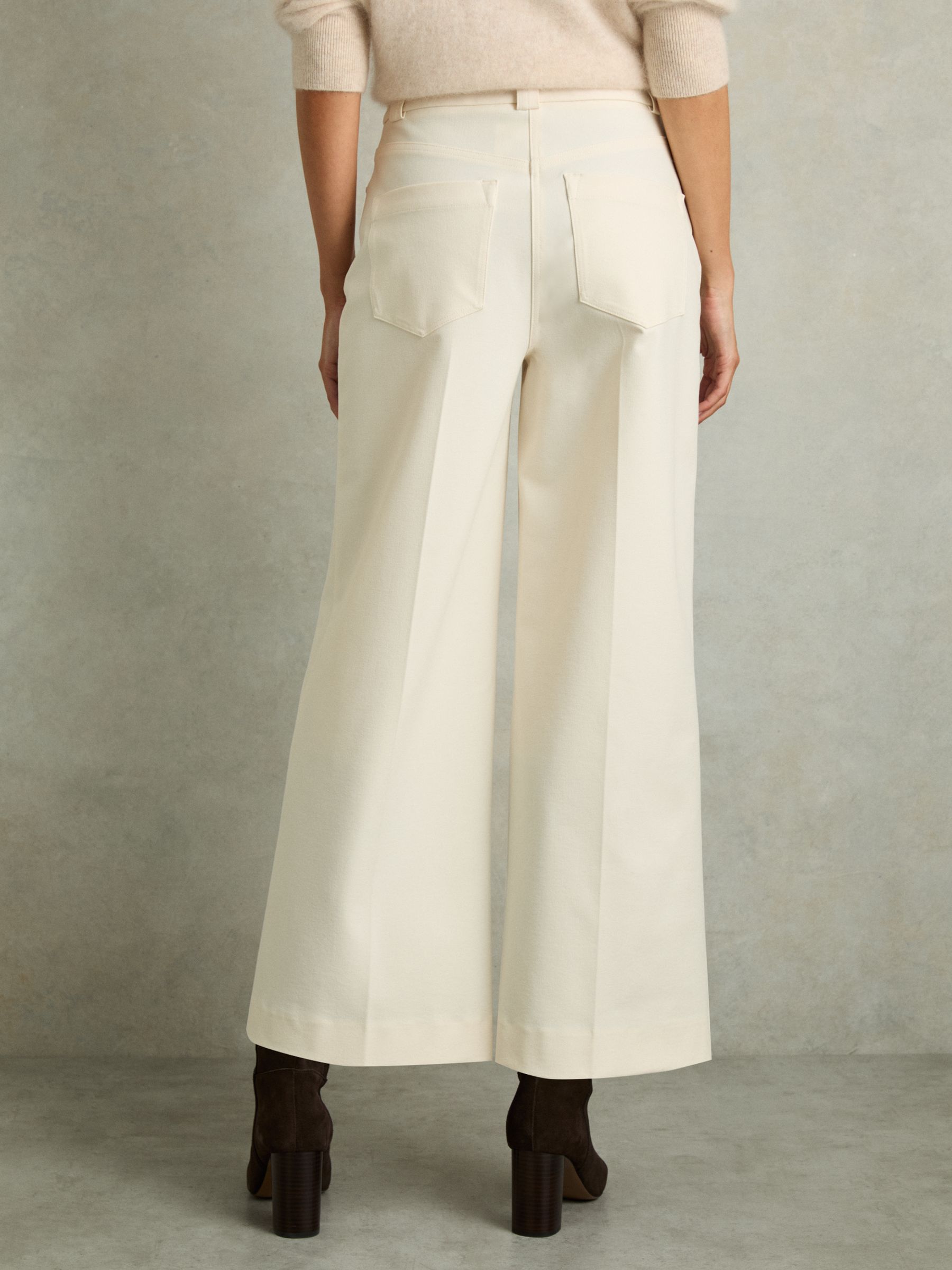Twill Culotte Trousers in Cream - Image 5 of 6