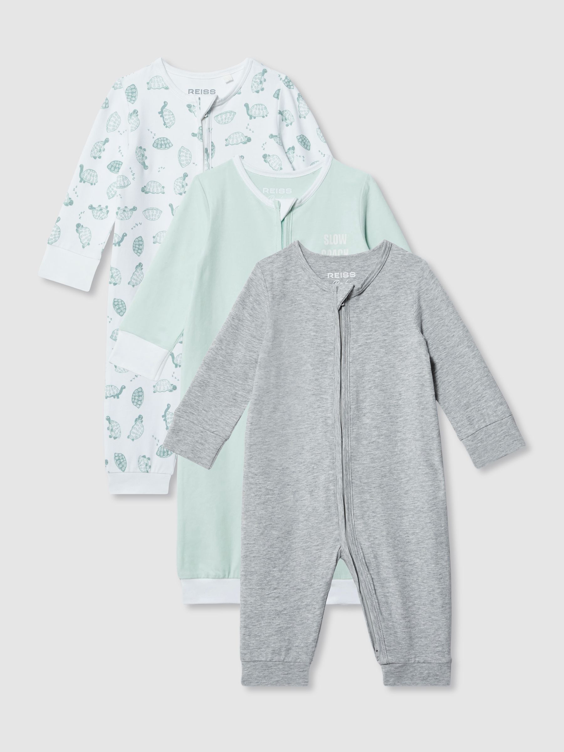 3 Pack Sleepsuit Gift Set in Grey Marl - Image 2 of 4