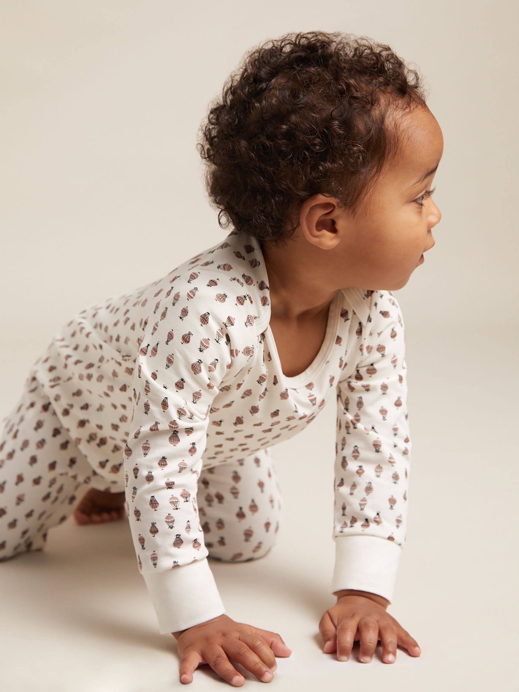 Balloon Print Sleepsuit Set in Neutral - Image 2 of 6