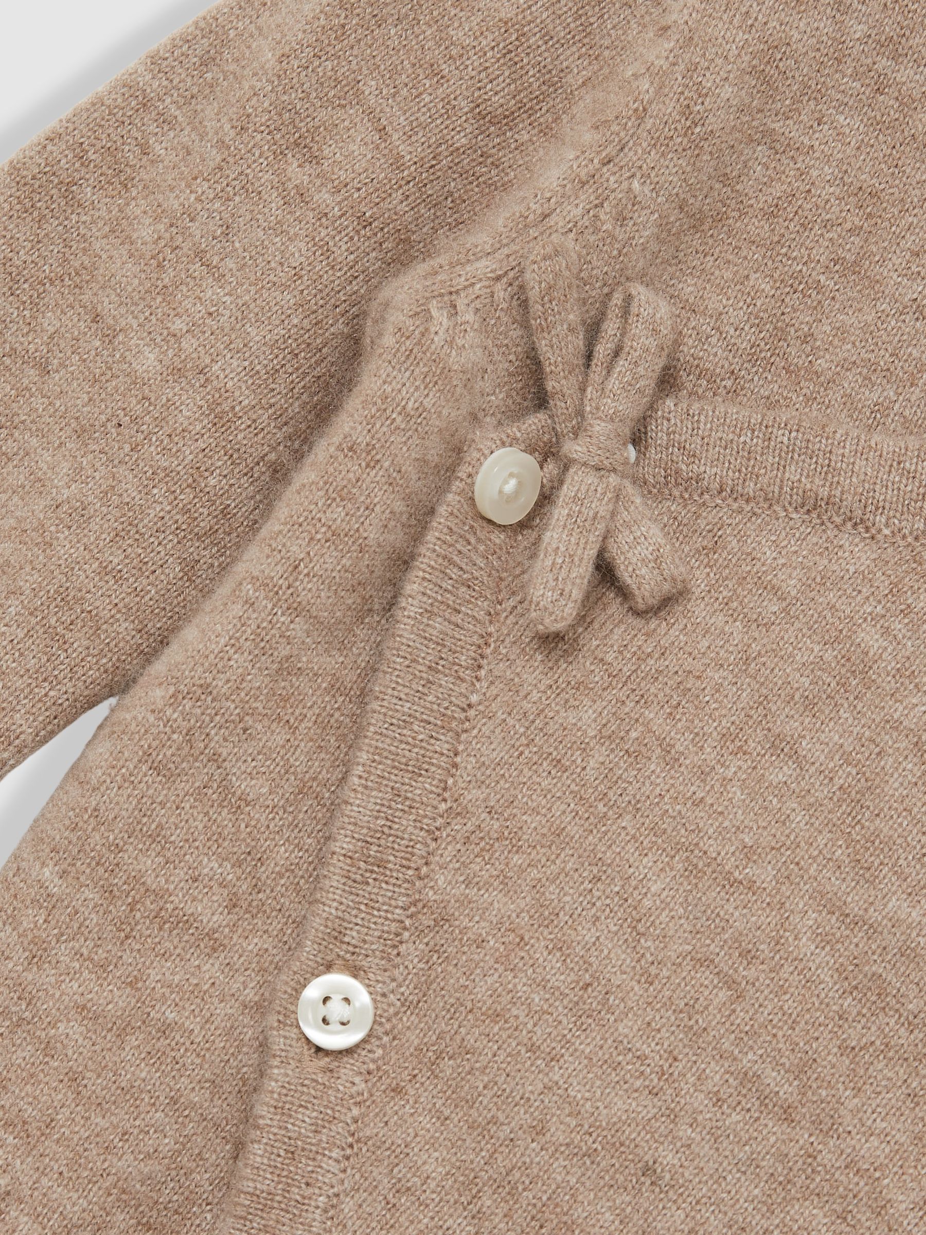 100% Cashmere Wrap-Front Sleepsuit in Taupe - Image 4 of 4