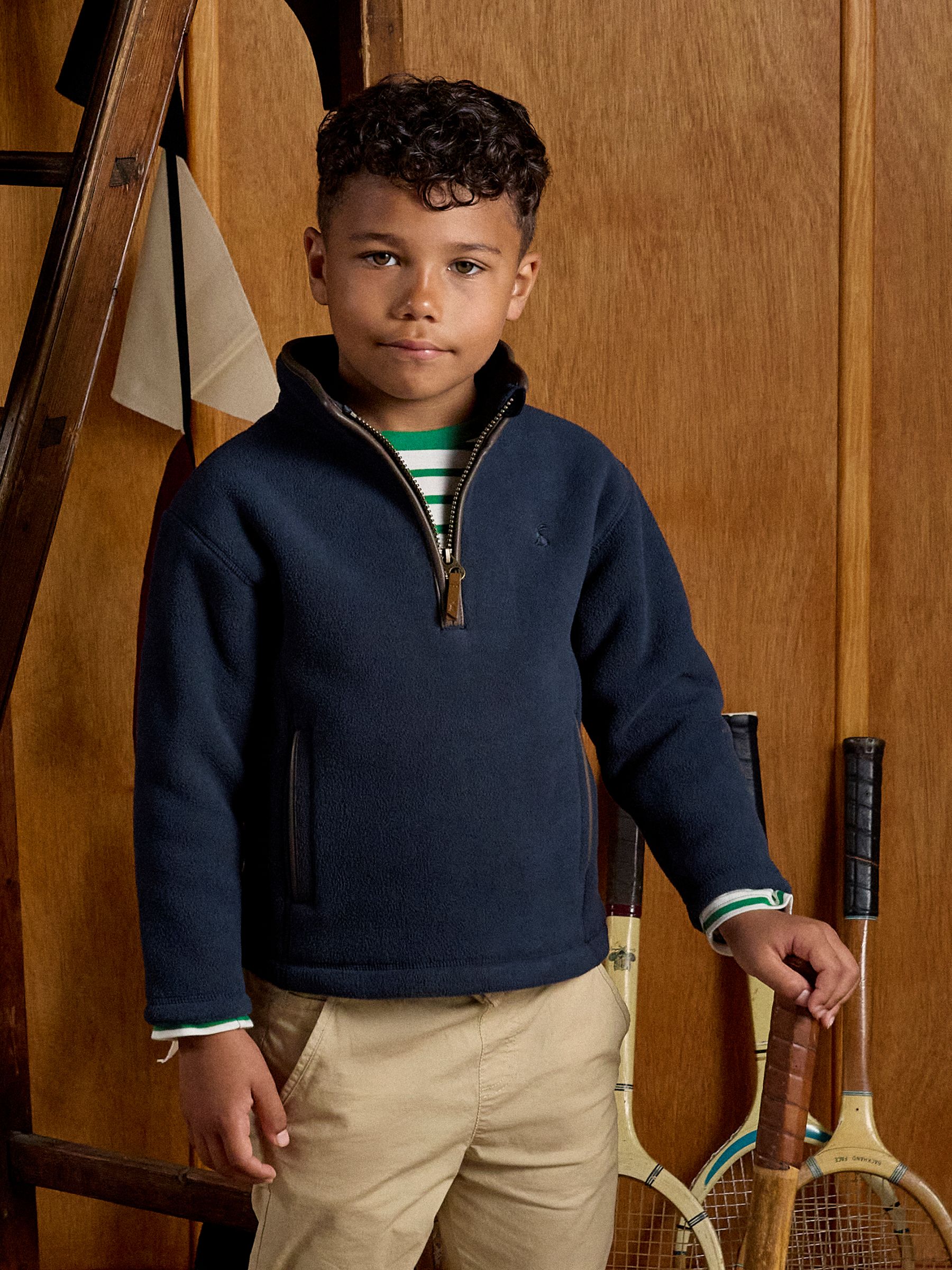Kids' Heritage Navy Blue Fleece Quarter Zip - Image 5 of 7