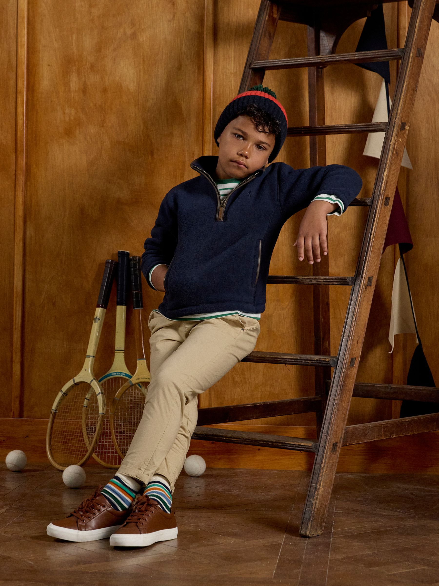 Kids' Heritage Navy Blue Fleece Quarter Zip - Image 6 of 7