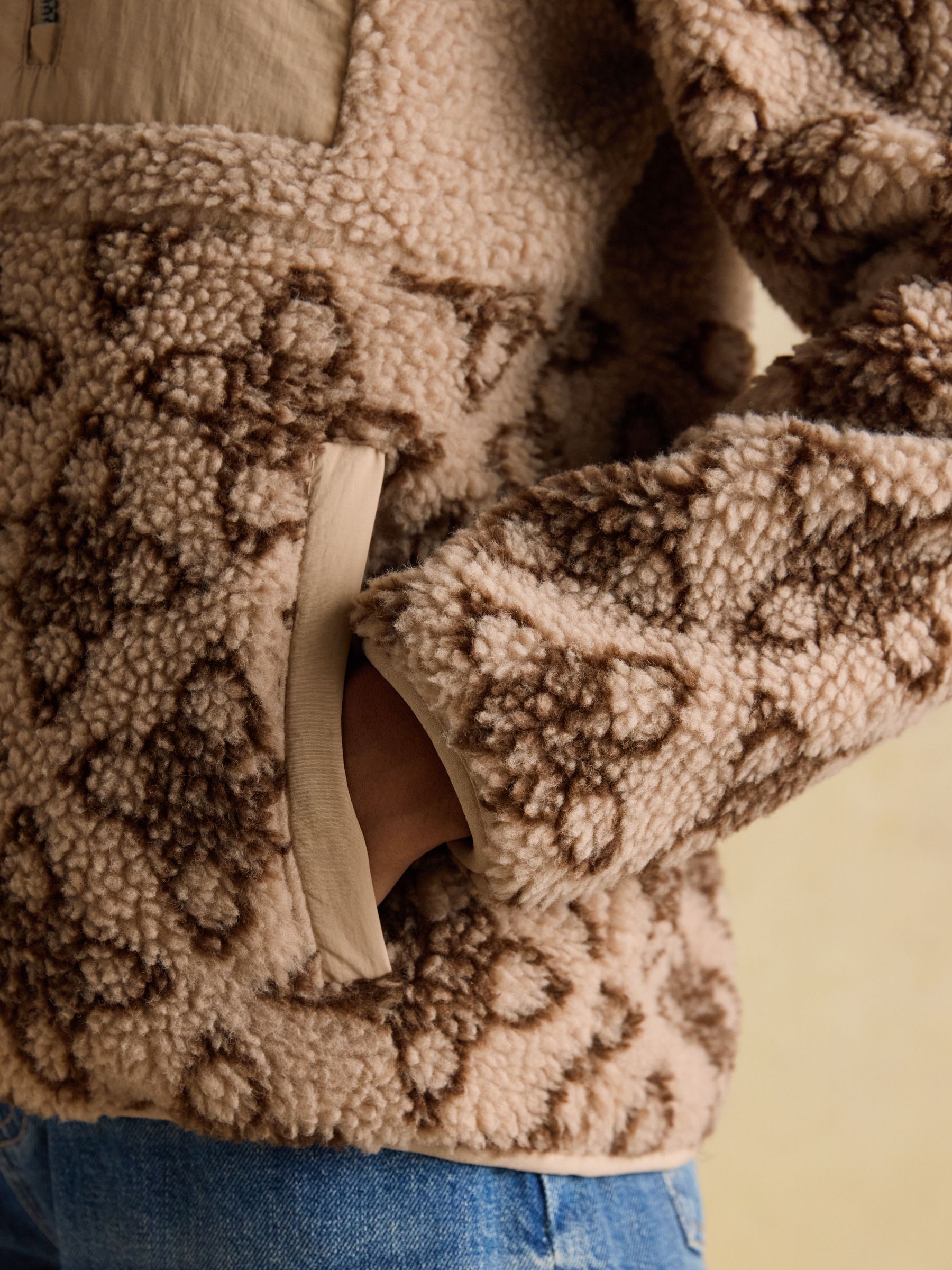 Lottie Neutral Icon Print Borg Fleece with Zip Fastening - Image 10 of 12