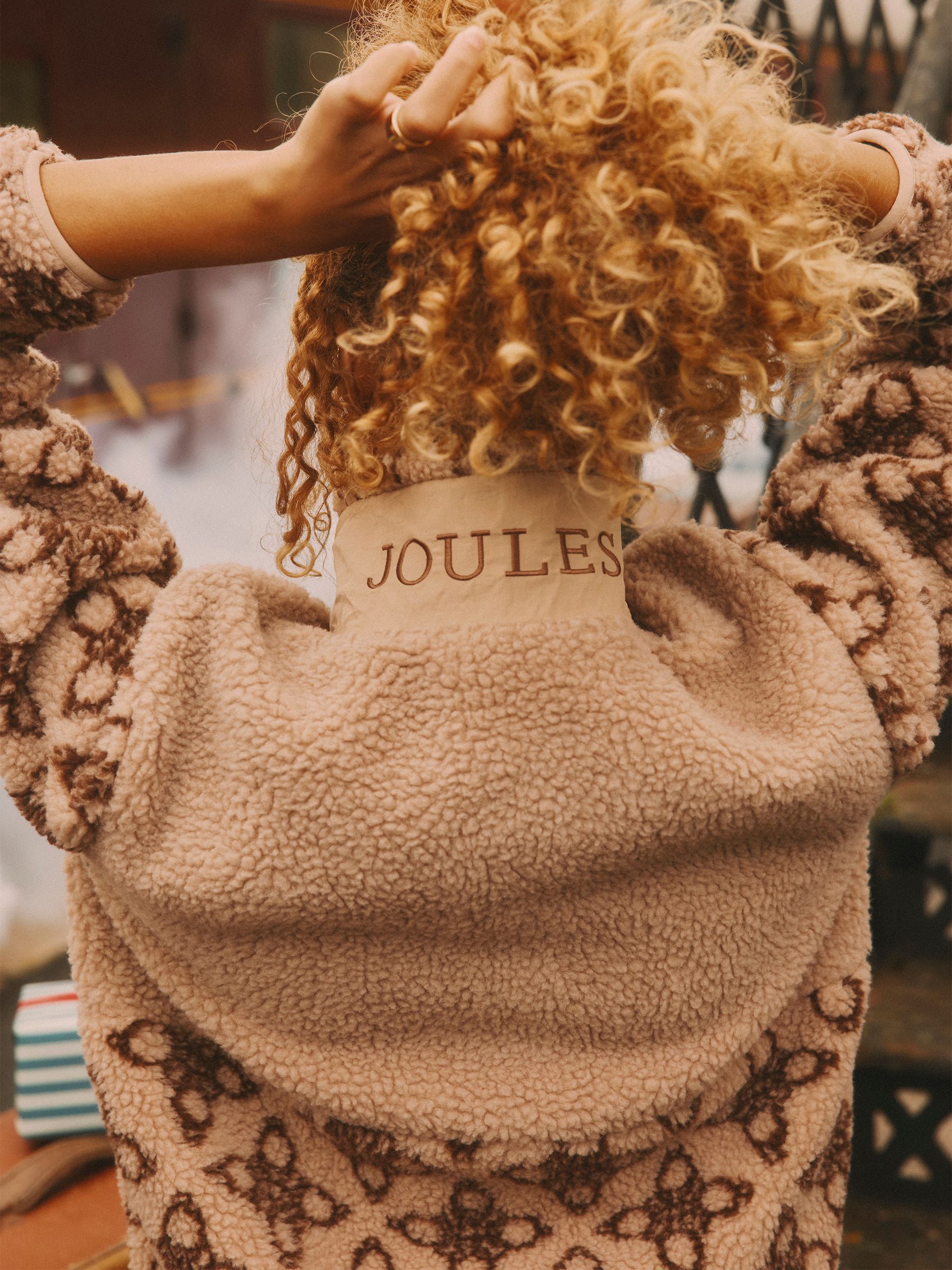 Lottie Neutral Icon Print Borg Fleece with Zip Fastening - Image 2 of 12