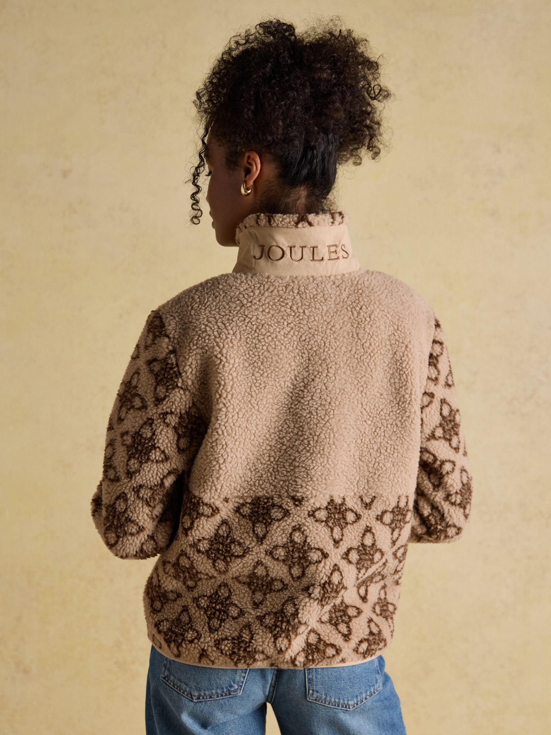 Lottie Neutral Icon Print Borg Fleece with Zip Fastening - Image 4 of 12