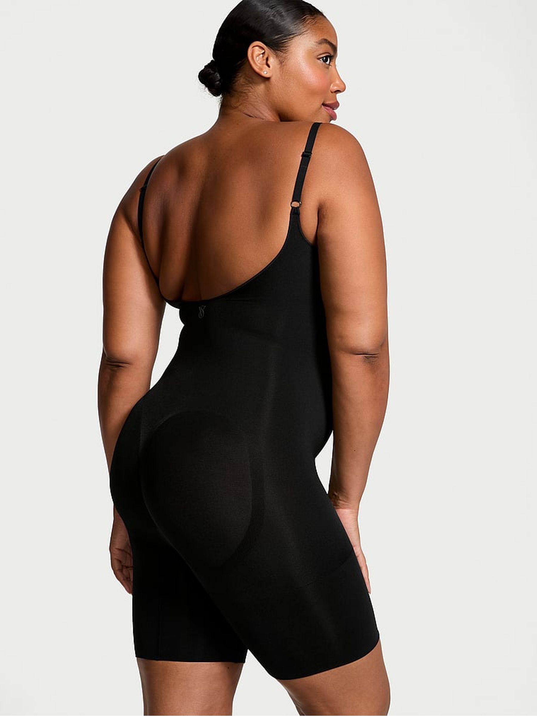 Black Seamless Shaping™ Mid Thigh Bodysuit - Image 3 of 5