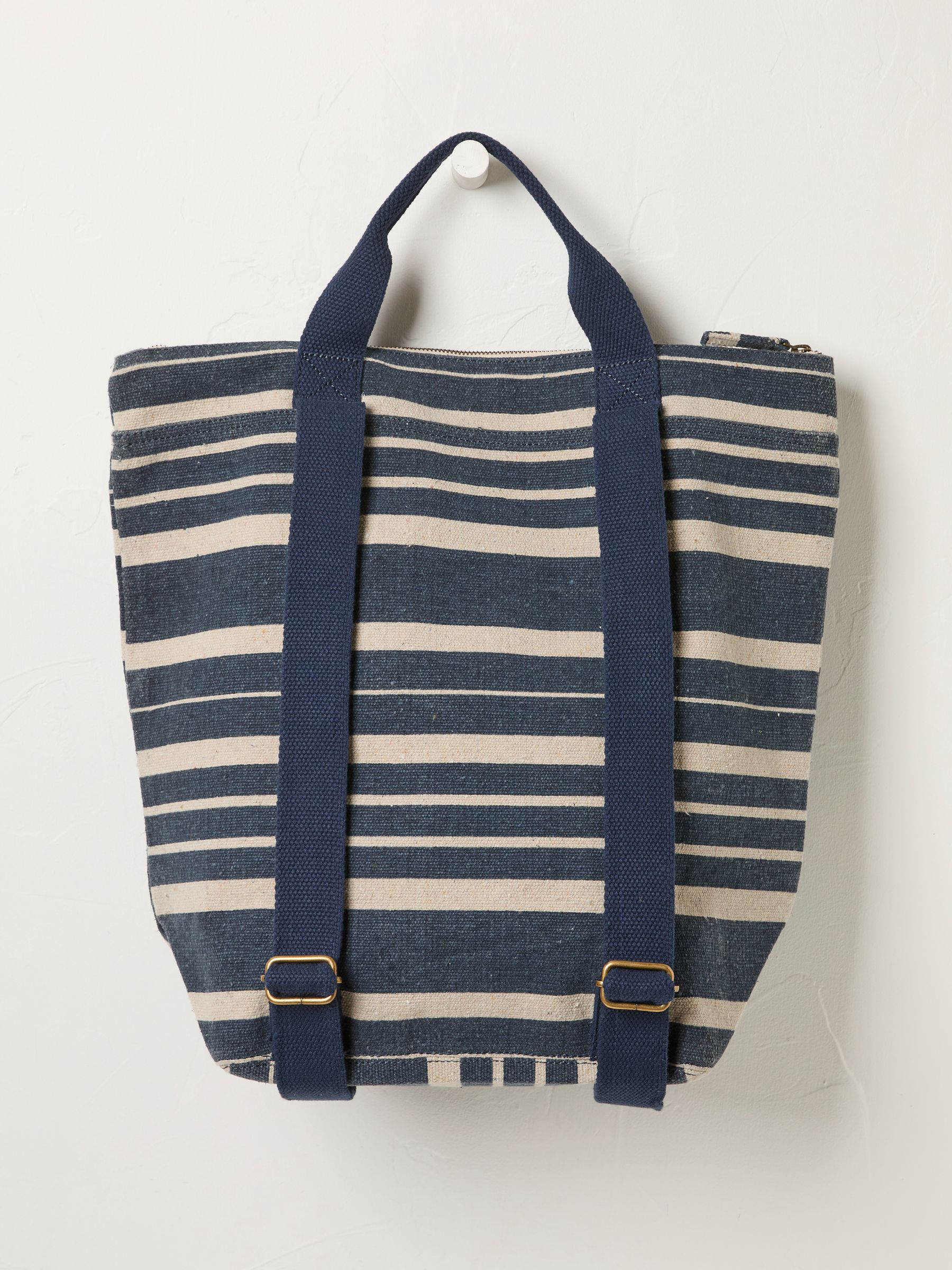 Navy Striped Woven Rucksack - Image 2 of 2