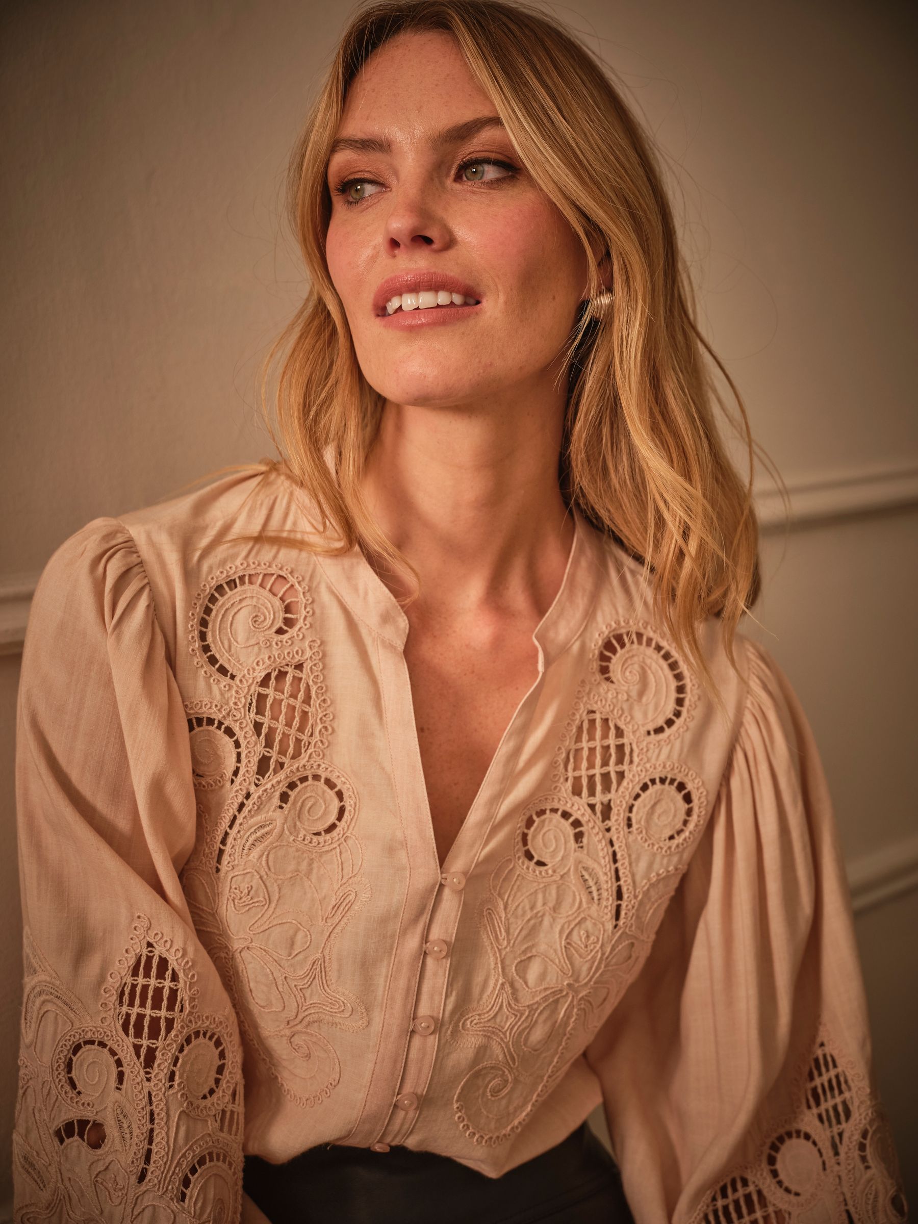 Eliza Blush Pink Embroidered Blouse - Image 2 of 5