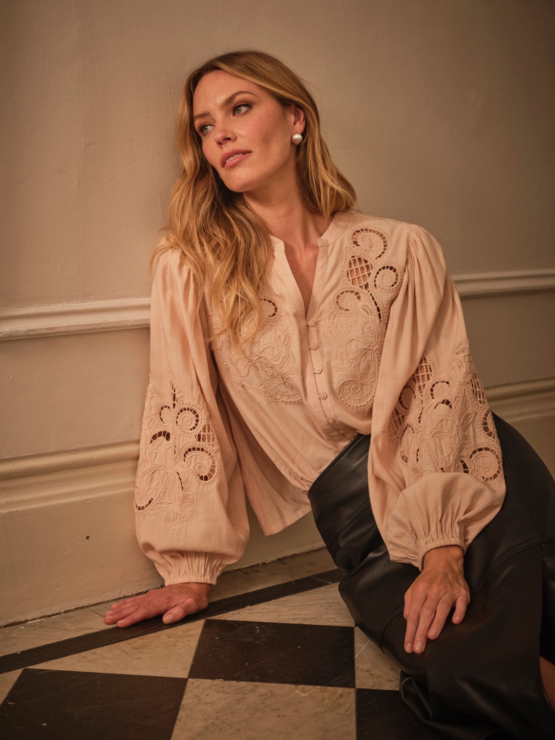 Eliza Blush Pink Embroidered Blouse - Image 4 of 5