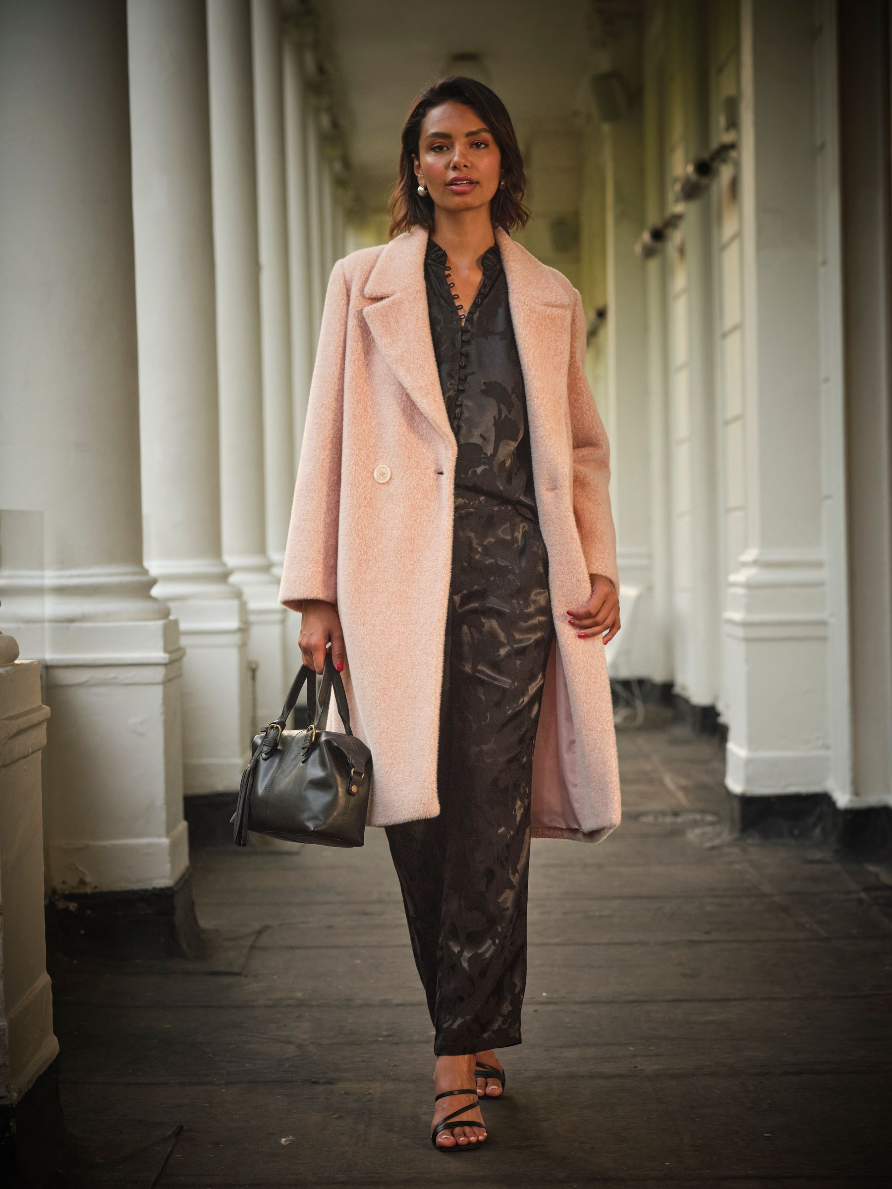 Aubrey Blush Pink Structured Coat - Image 1 of 5