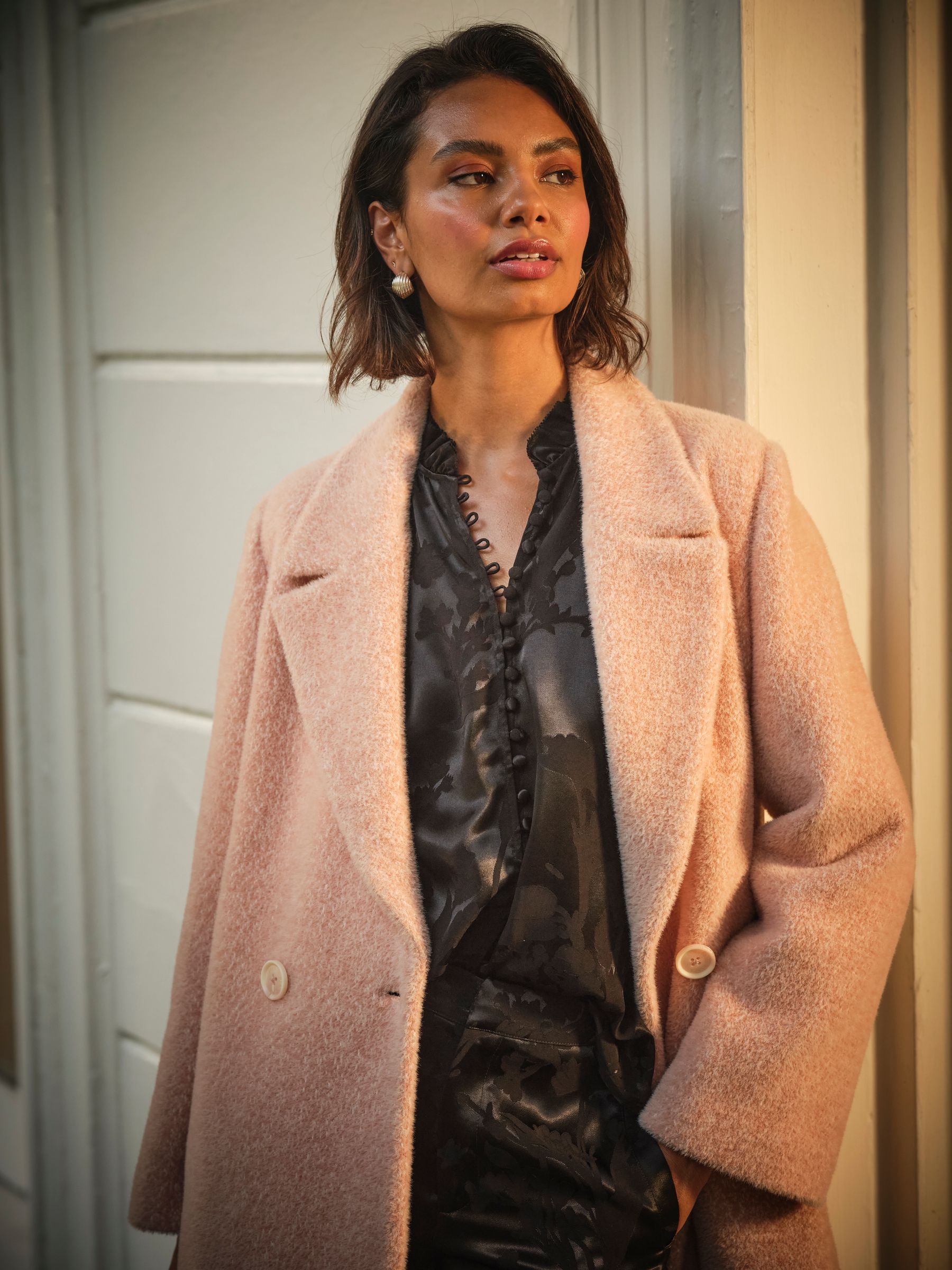 Aubrey Blush Pink Structured Coat - Image 4 of 5