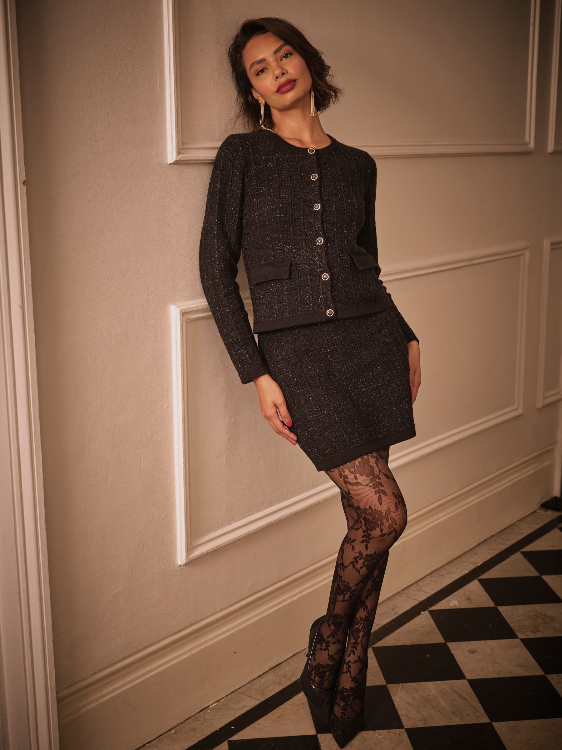 Boucle Round Neck Cardigan