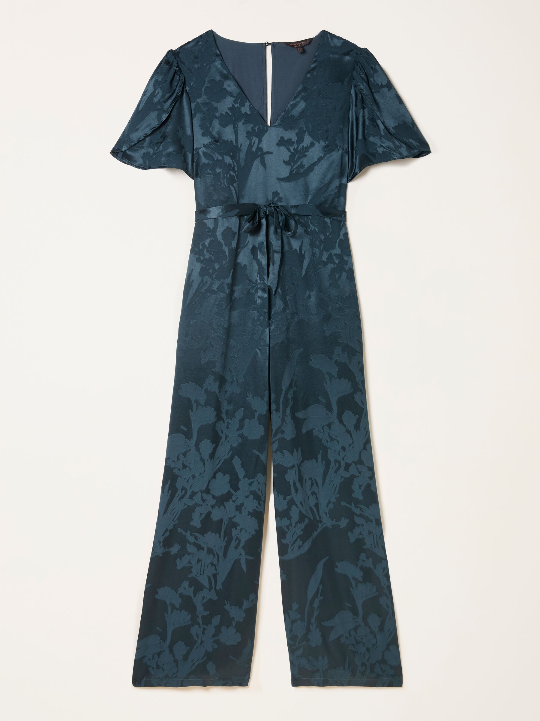Azalea Dark Navy Regular Jacquard Jumpsuit - Image 5 of 5 Azalea Dark Navy Regular Jacquard Jumpsuit - Image 5 of 5