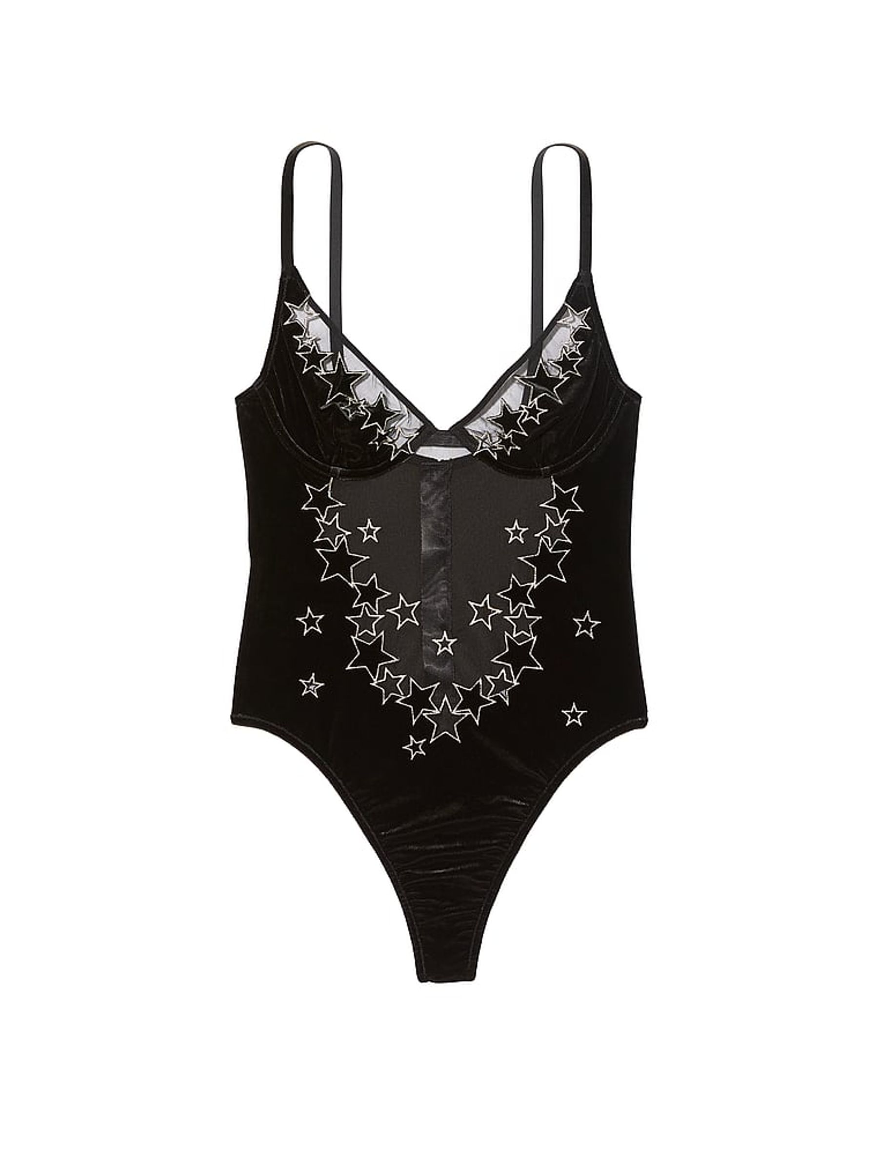 Black Velvet Star Shine Bodysuit | Victoria's Secret UK