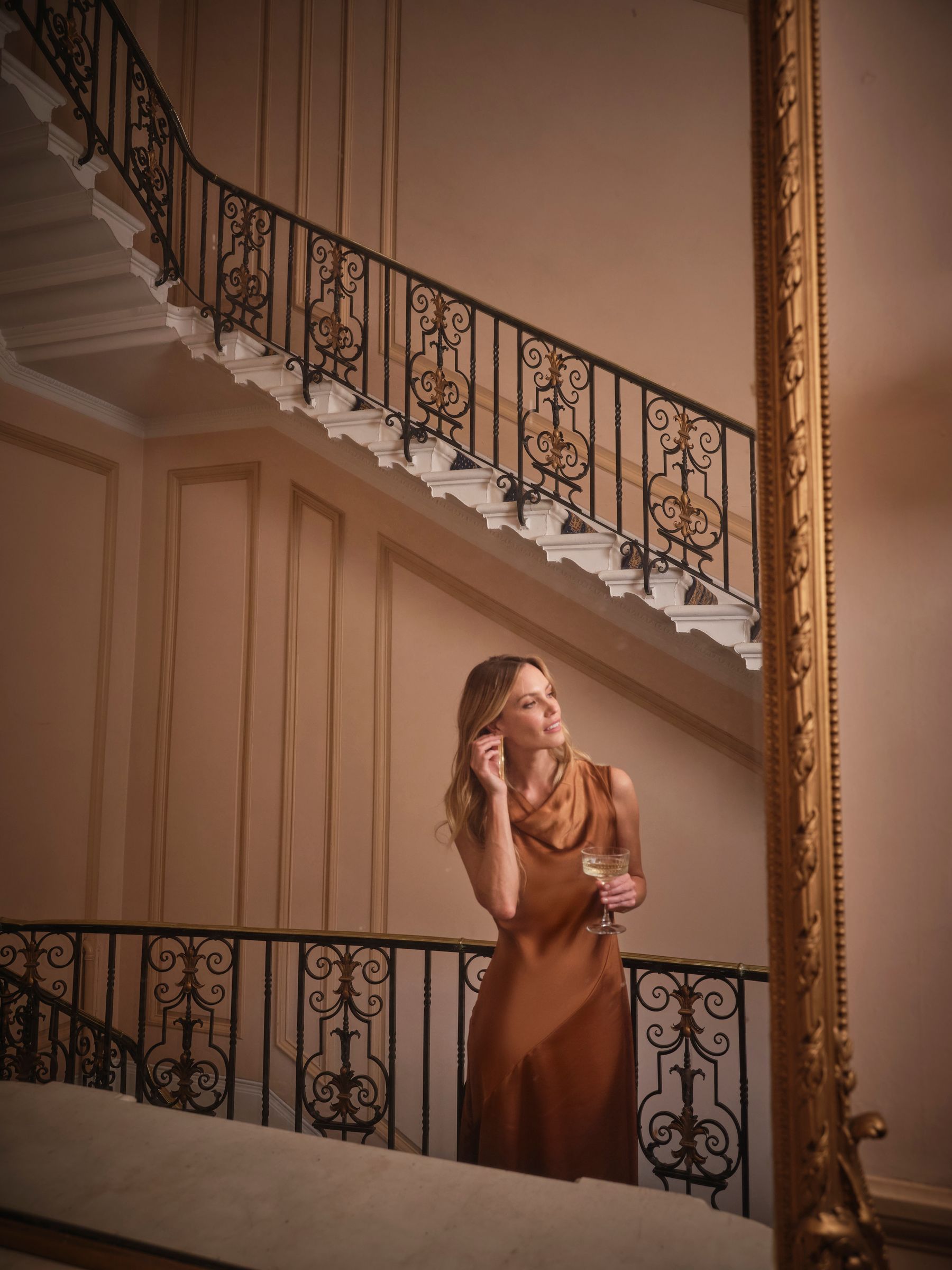 Liza Bronze Regular Cowl Neck Maxi Dress - Image 3 of 5