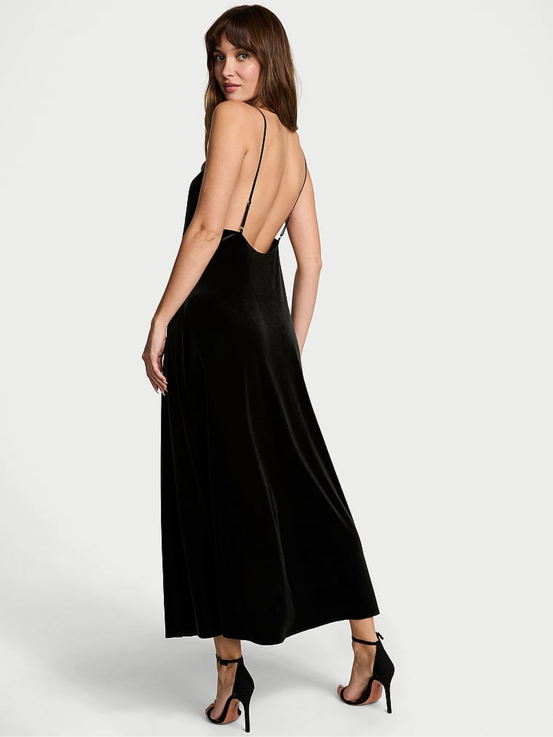 Black Star Embroidery Velvet Long Slip Dress | Victoria's Secret Ireland Black Star Embroidery Velvet Long Slip Dress | Victoria's Secret Ireland
