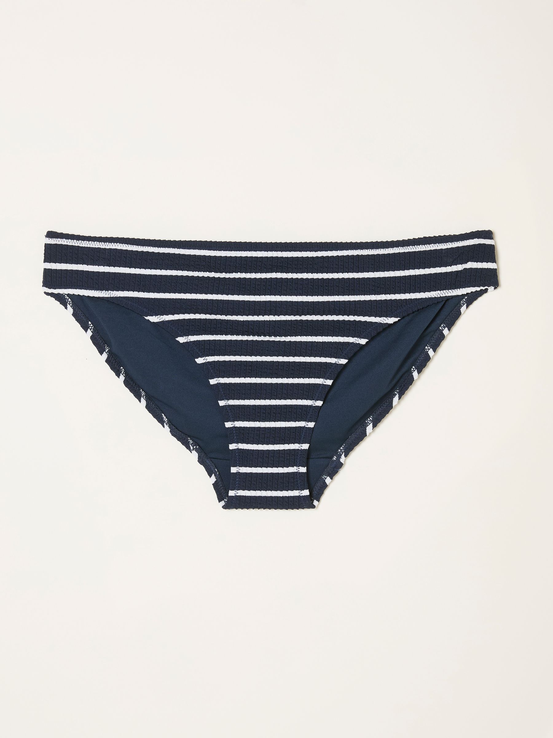 Navy Texured Breton Stripe Bikini Bottom - Image 4 of 4