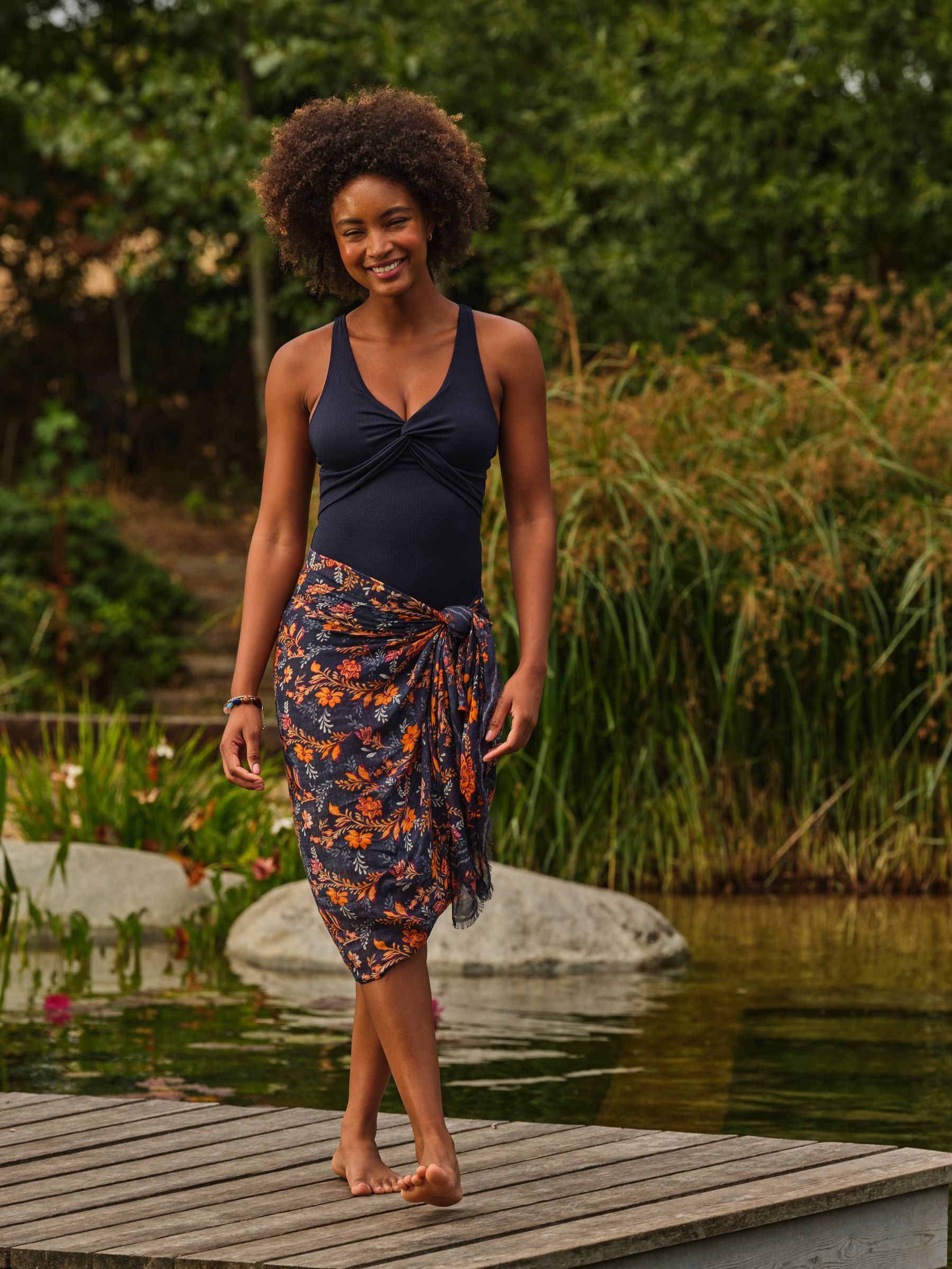 Sennen Navy Twist Textured Swimsuit - Image 3 of 6