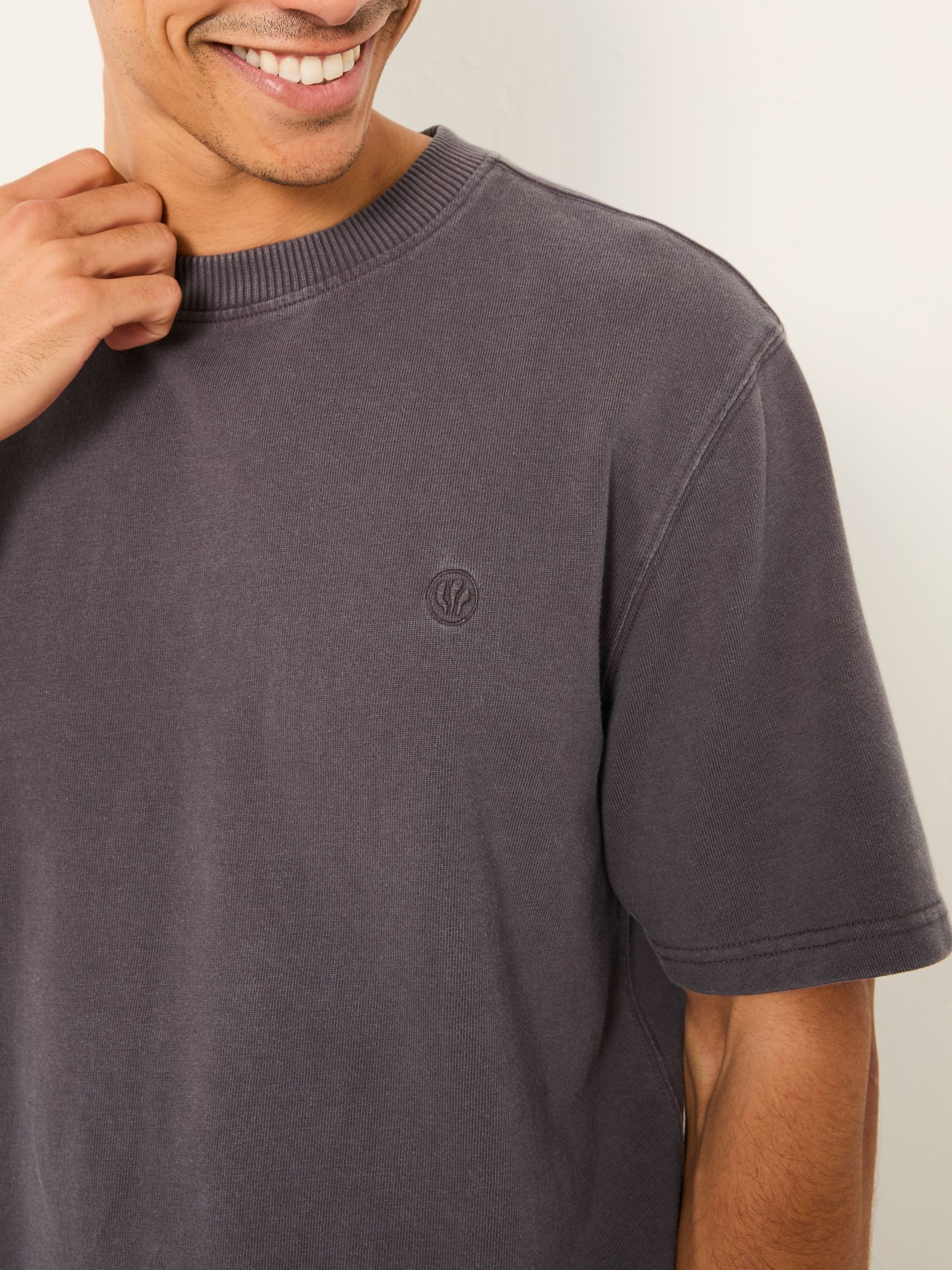 Arne Charcoal Grey Heavyweight Relaxed Fit Tshirt - Image 3 of 5