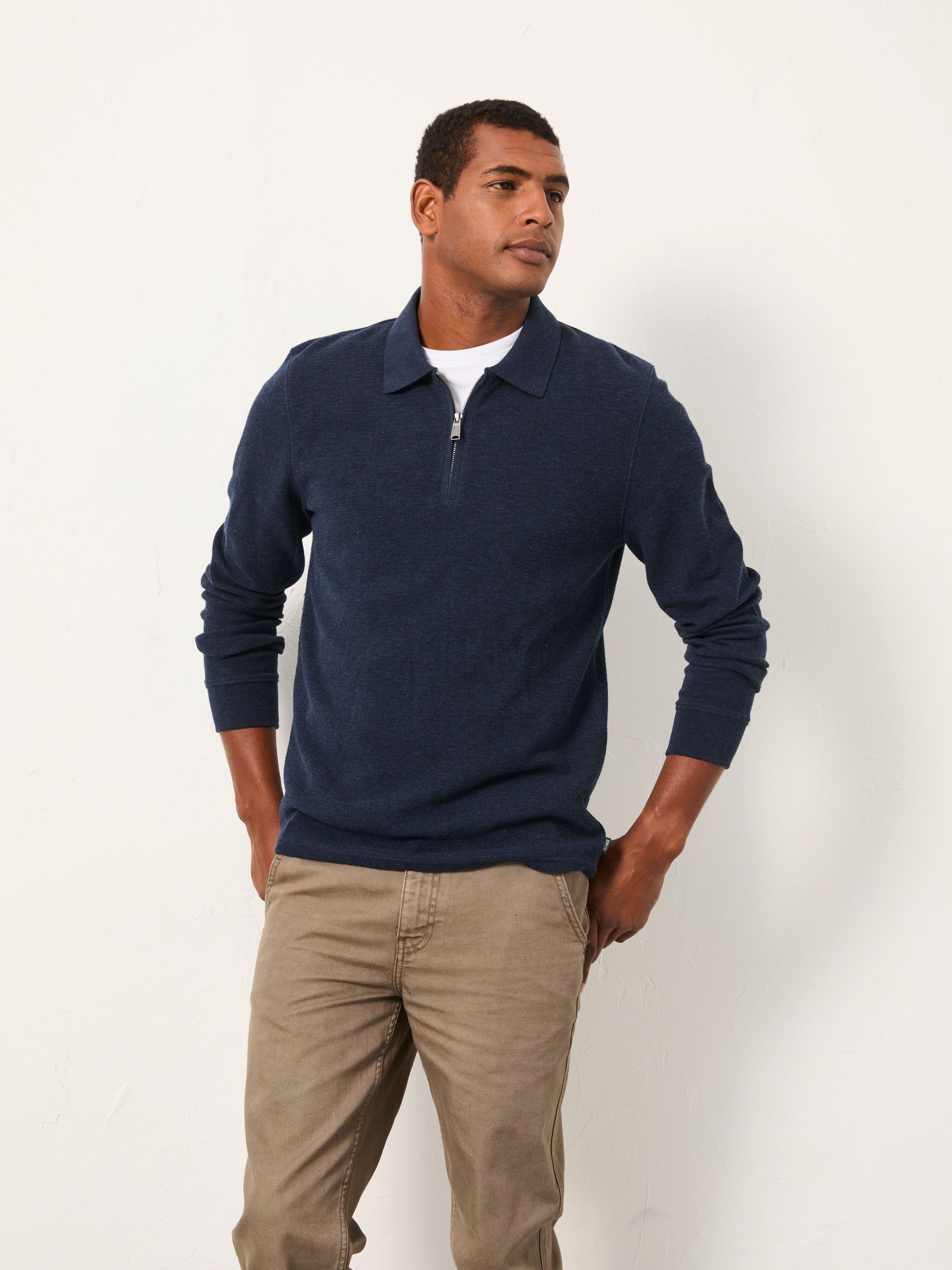 Shawford Navy Shawford Zip Neck Polo - Image 4 of 5