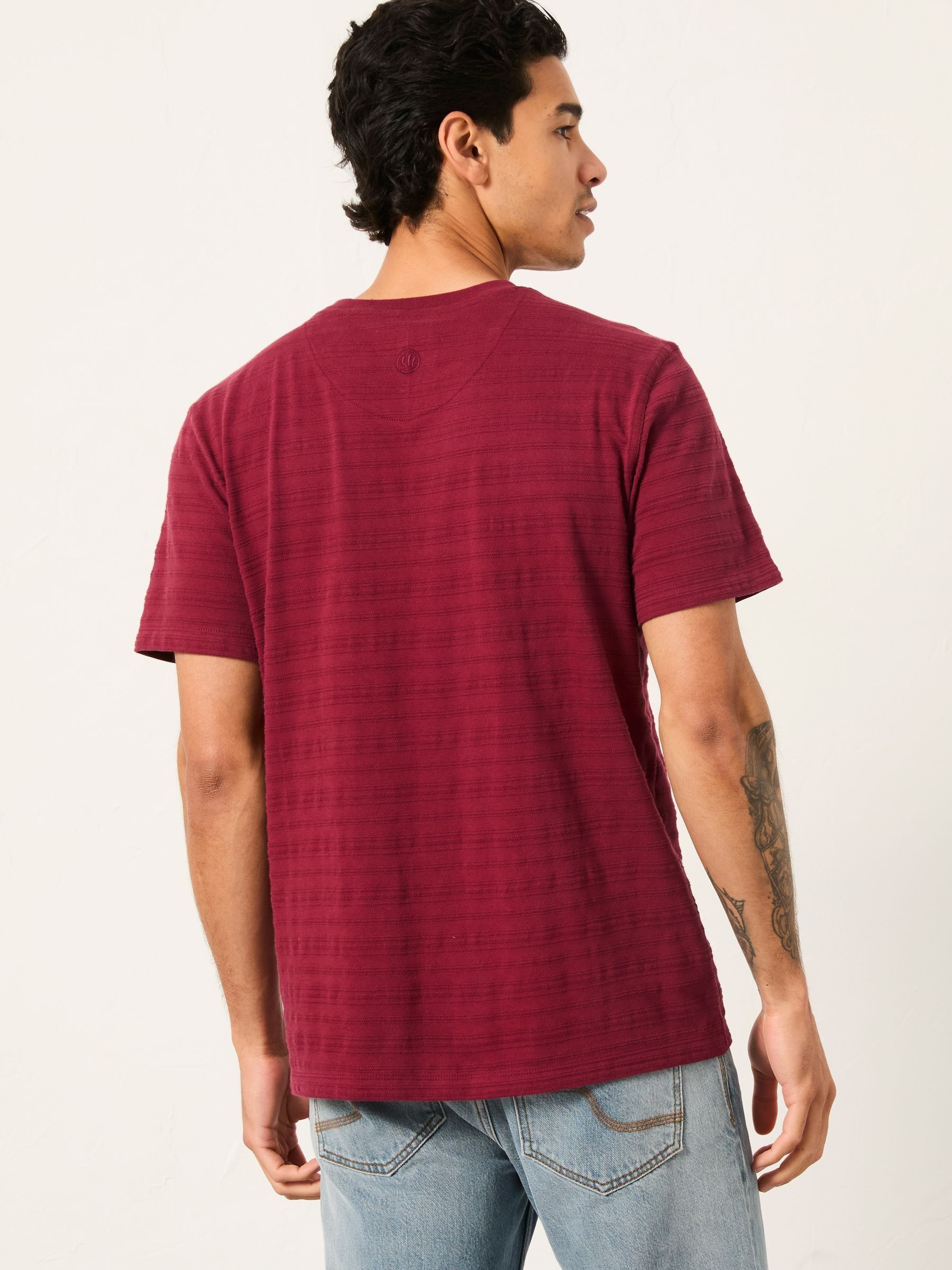 Lulworth Claret Textured Tshirt - Image 2 of 5 Lulworth Claret Textured Tshirt - Image 2 of 5