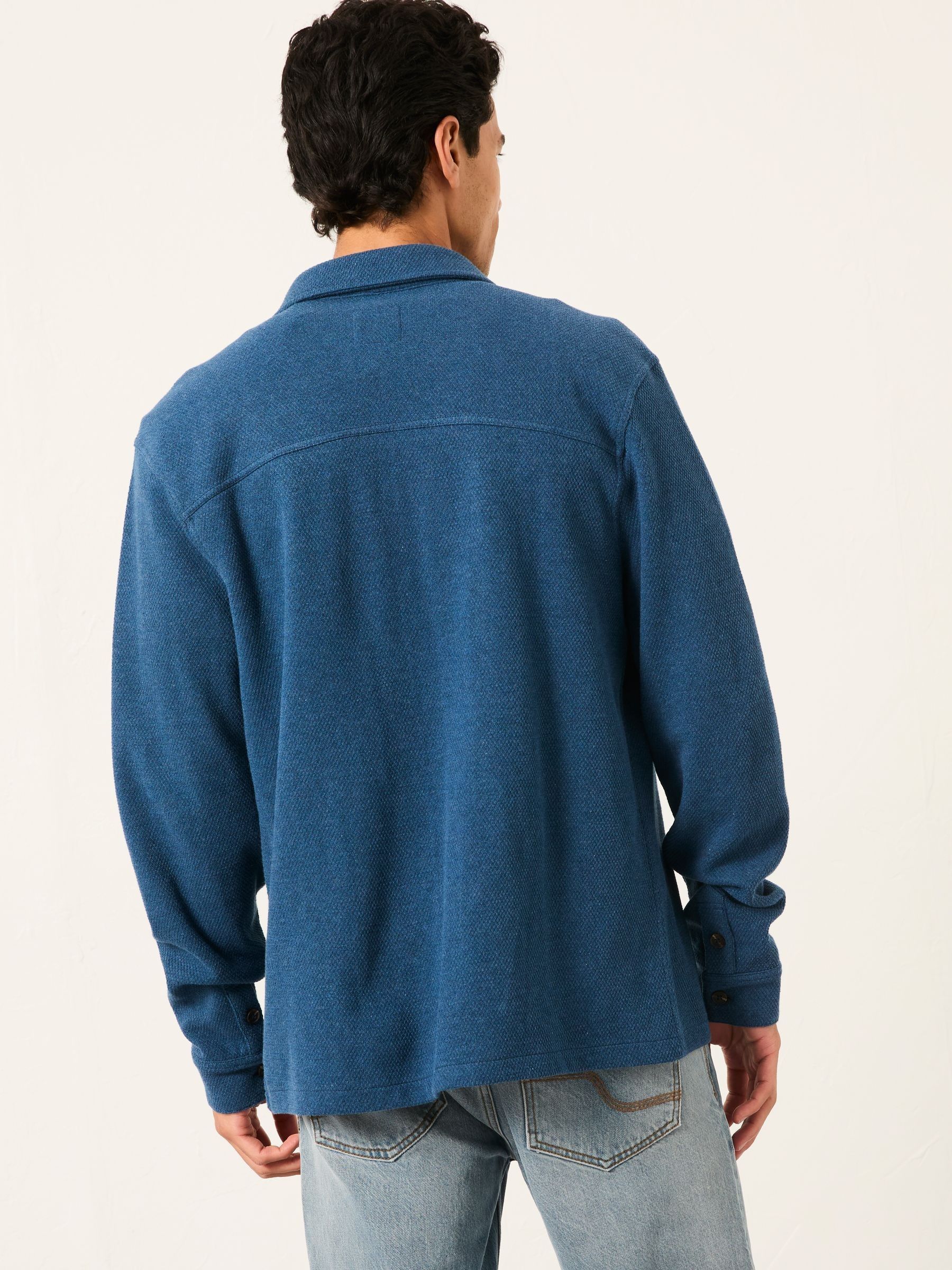 Dark Teal Blue Waffle Shirt - Image 2 of 4