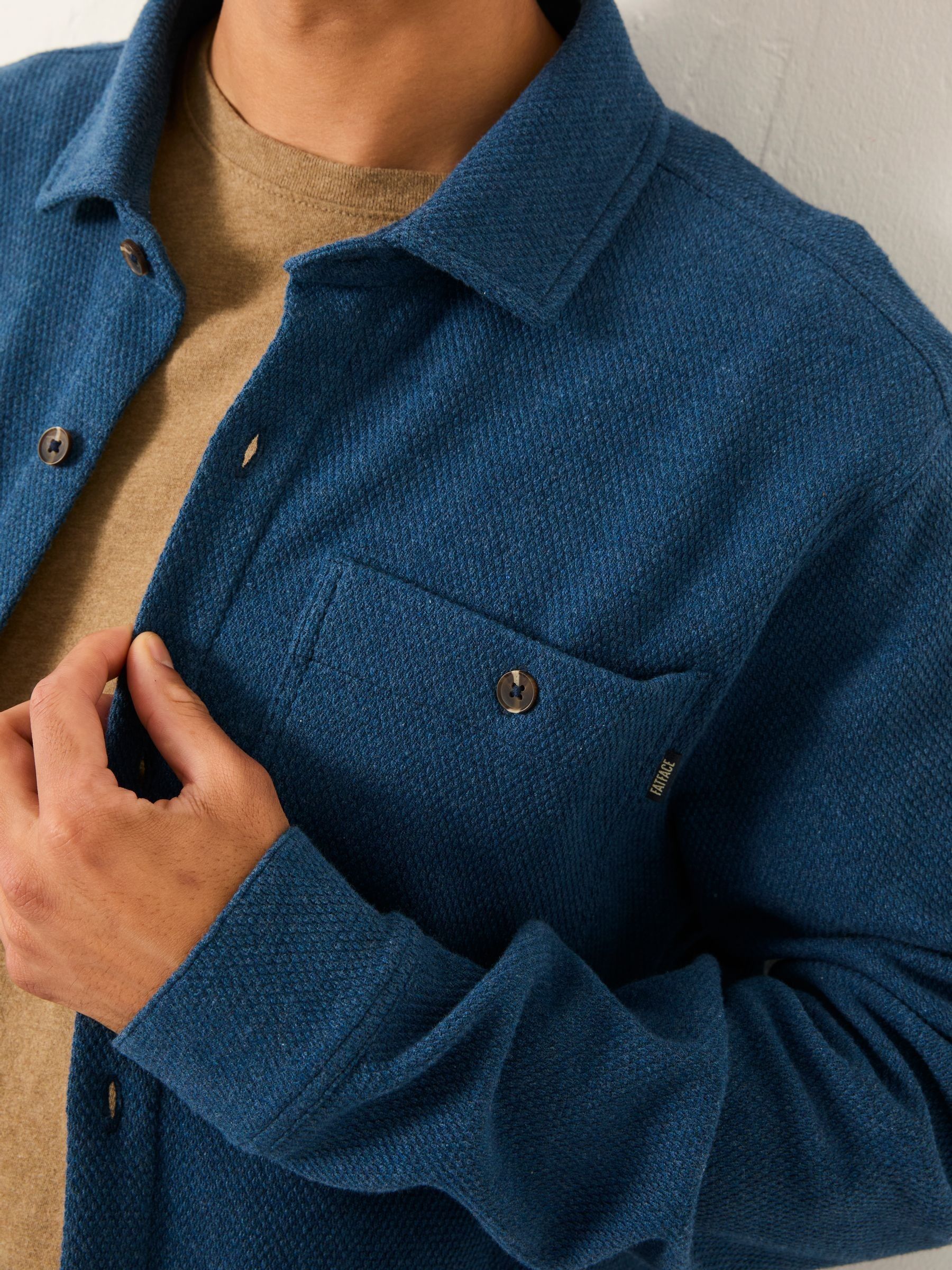 Dark Teal Blue Waffle Shirt - Image 3 of 4